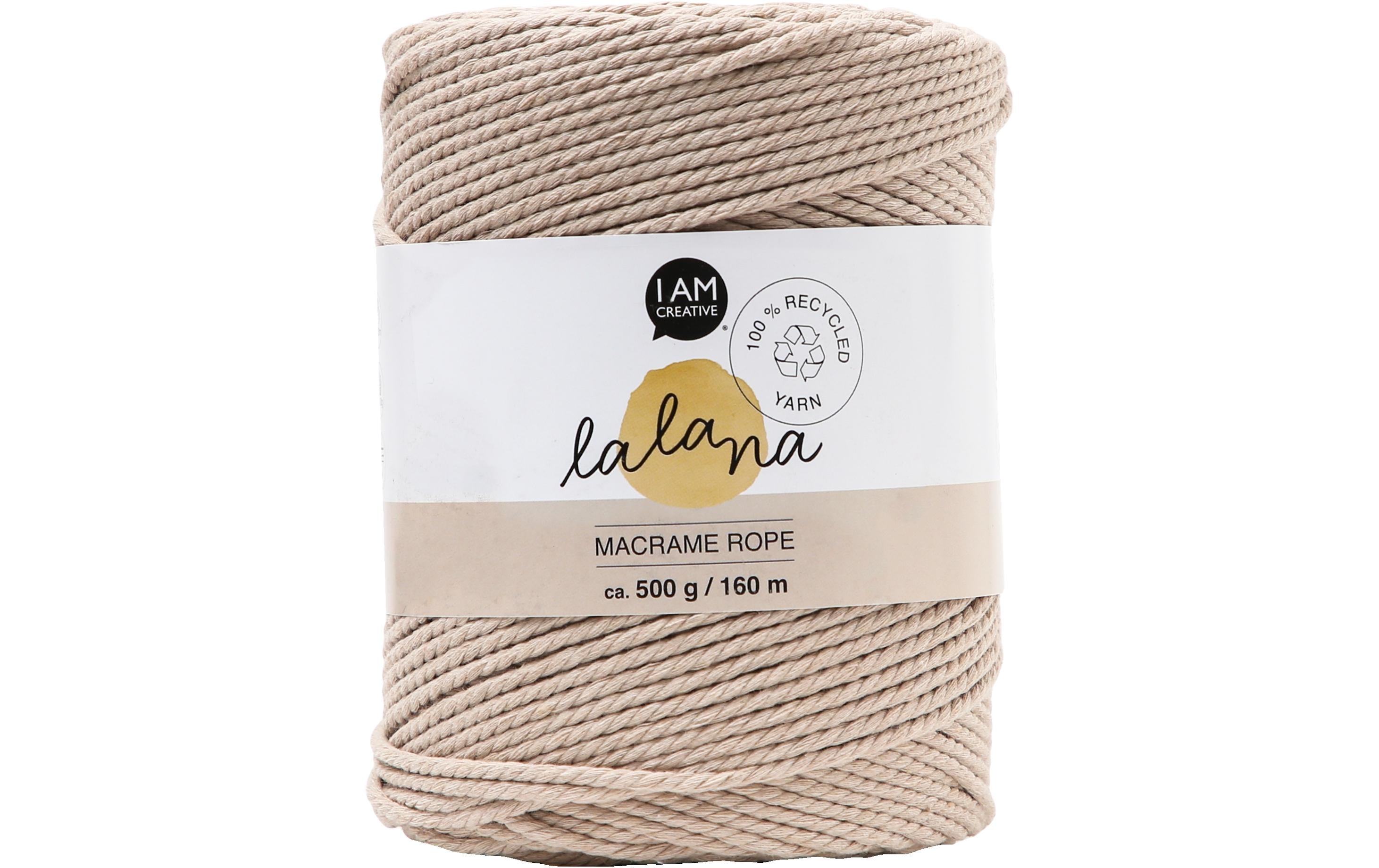 lalana Wolle Macrame rope beige 2mm, 500g, 160m
