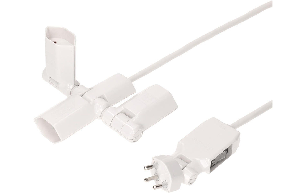 Abzweigstecker Clip-Clap 3xTyp13, weiss einzeln klappbar 180° (vertikal)