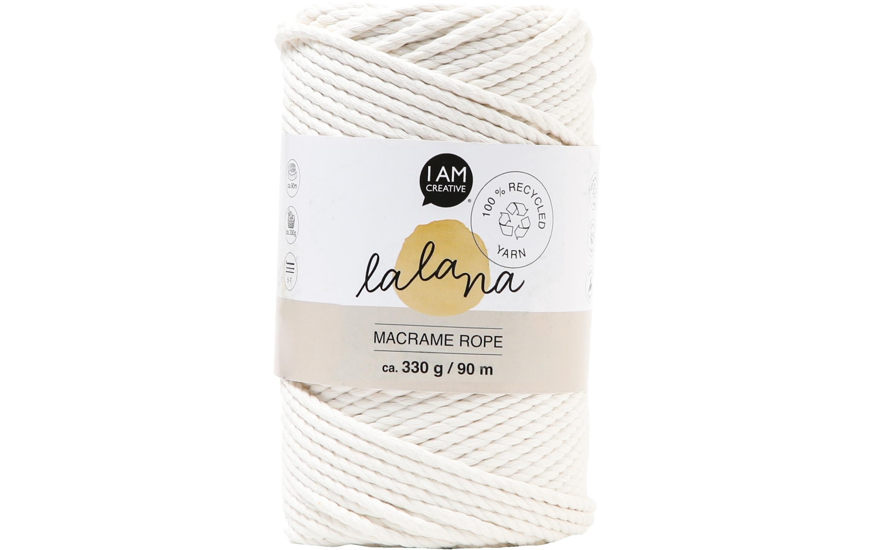 lalana Wolle Macrame rope cream 3mm, 330 g, ca. 90 m