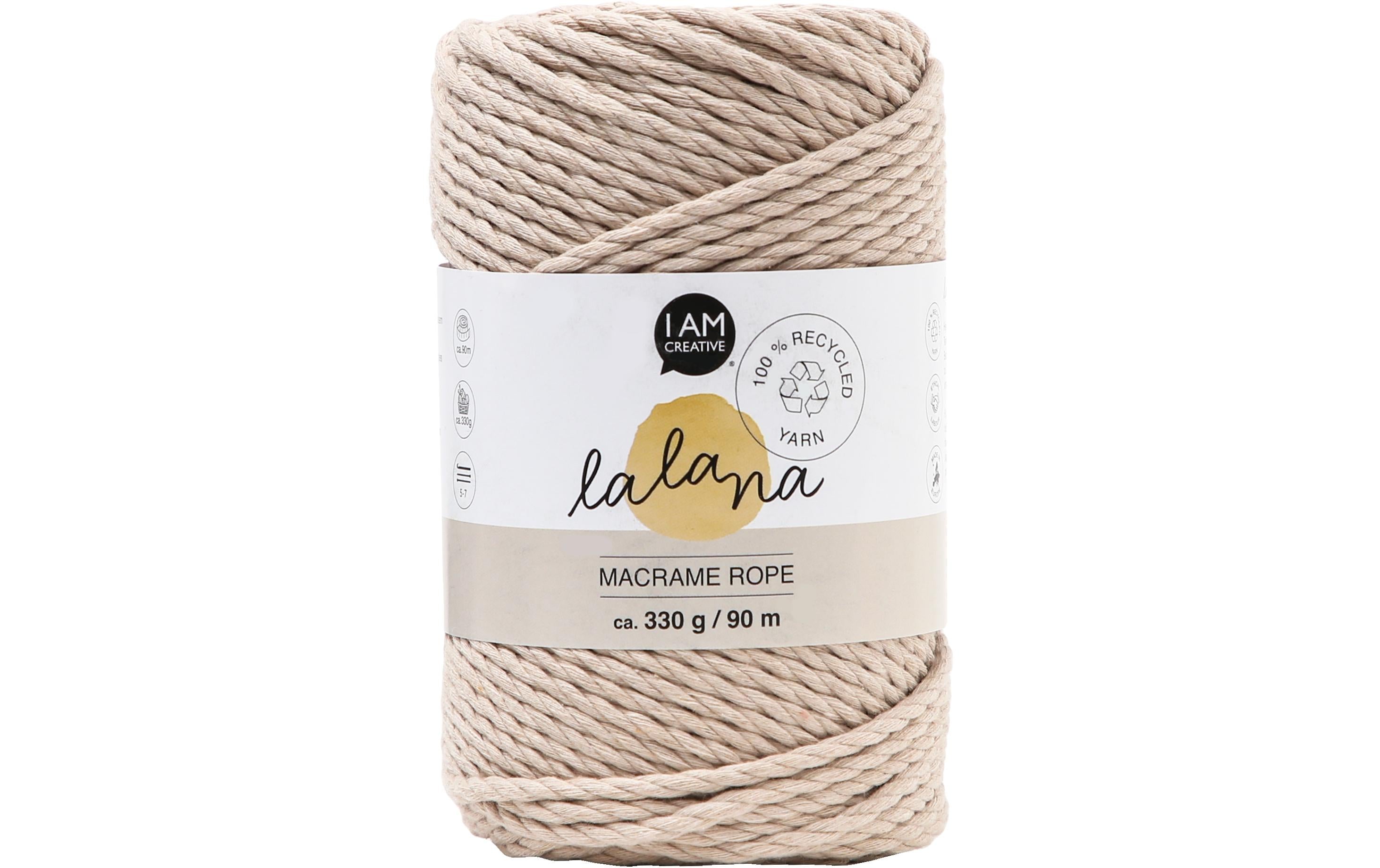lalana Wolle Macrame rope beige 3mm, 330 g, ca. 90 m