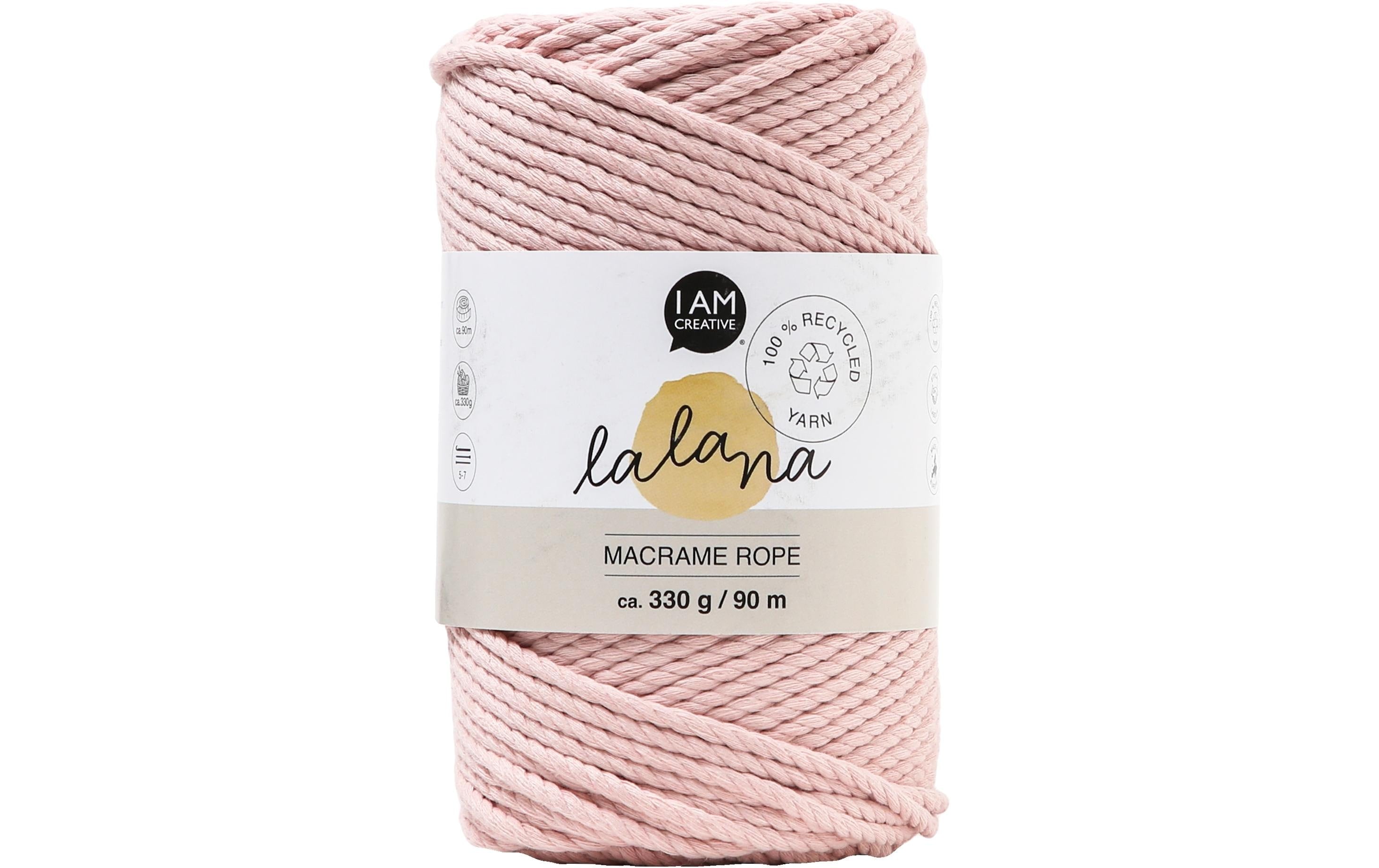 lalana Wolle Macrame rope powder 3mm, 330 g, ca. 90 m