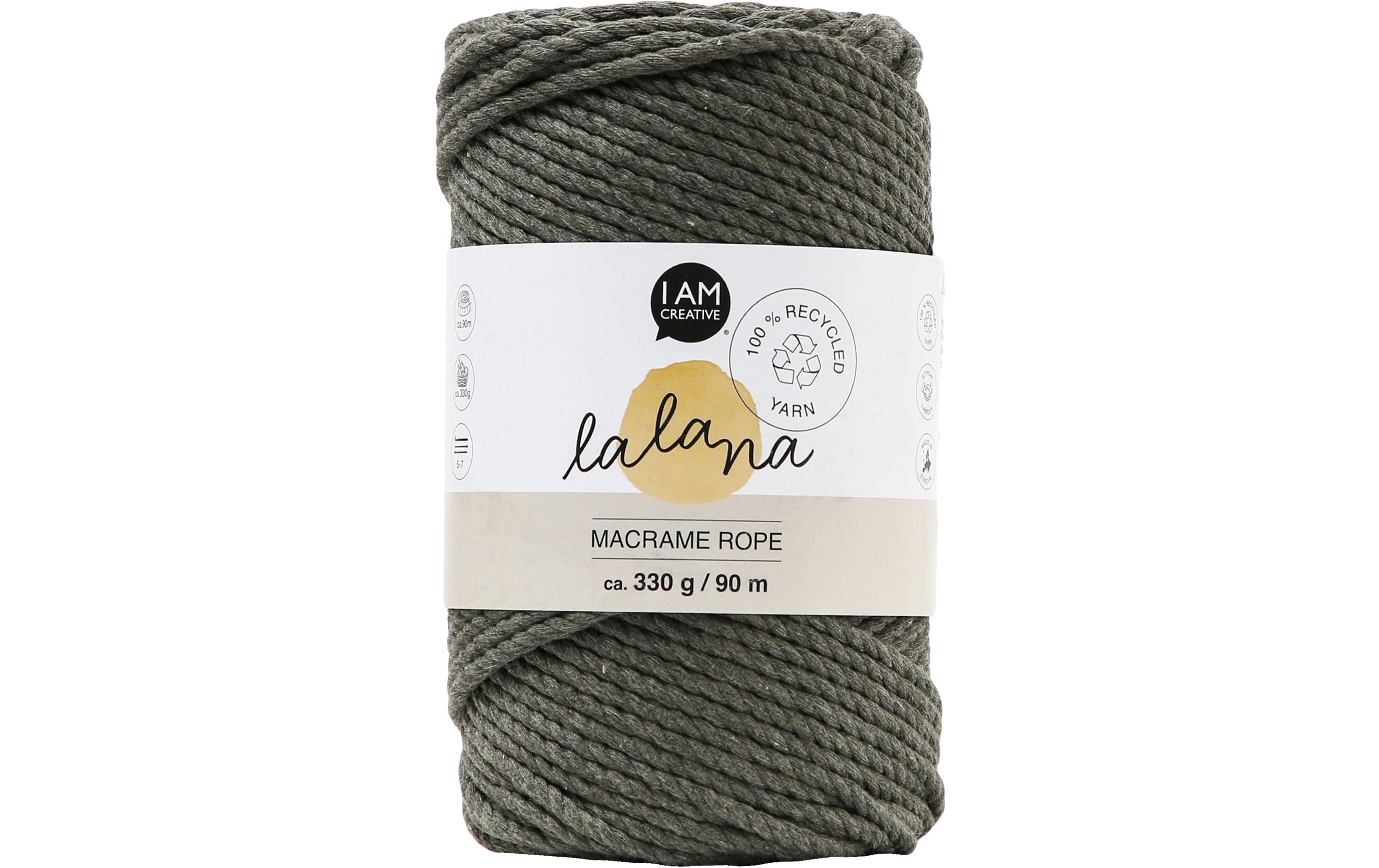 lalana Wolle Macrame rope khaki 3mm, 330 g, ca. 90 m
