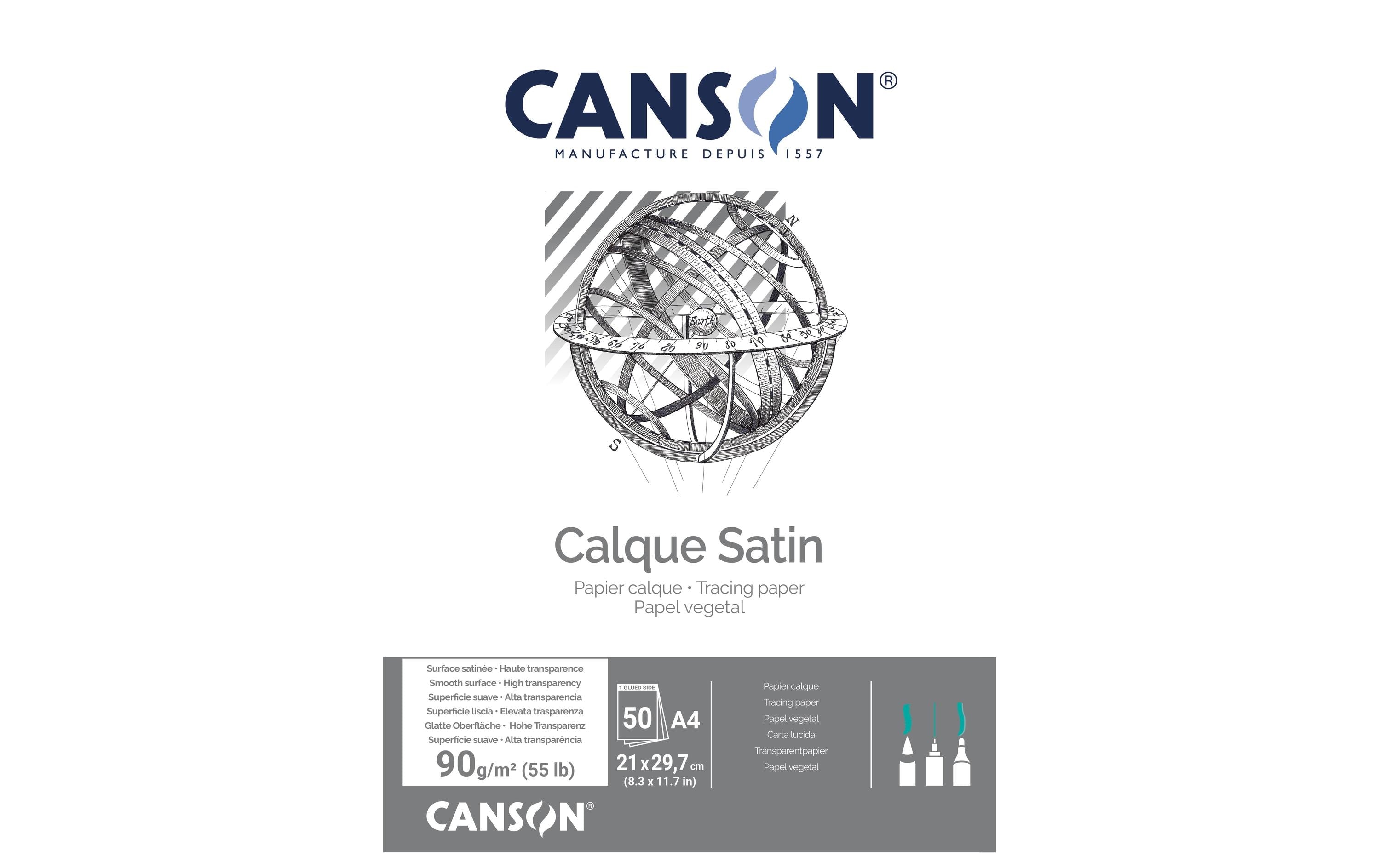 Canson Transparentpapier A4 90g, 50 Blatt