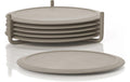Zone Glasuntersetzer 6er Set Taupe Grösse 10x3.1cm, Metall/Silikon
