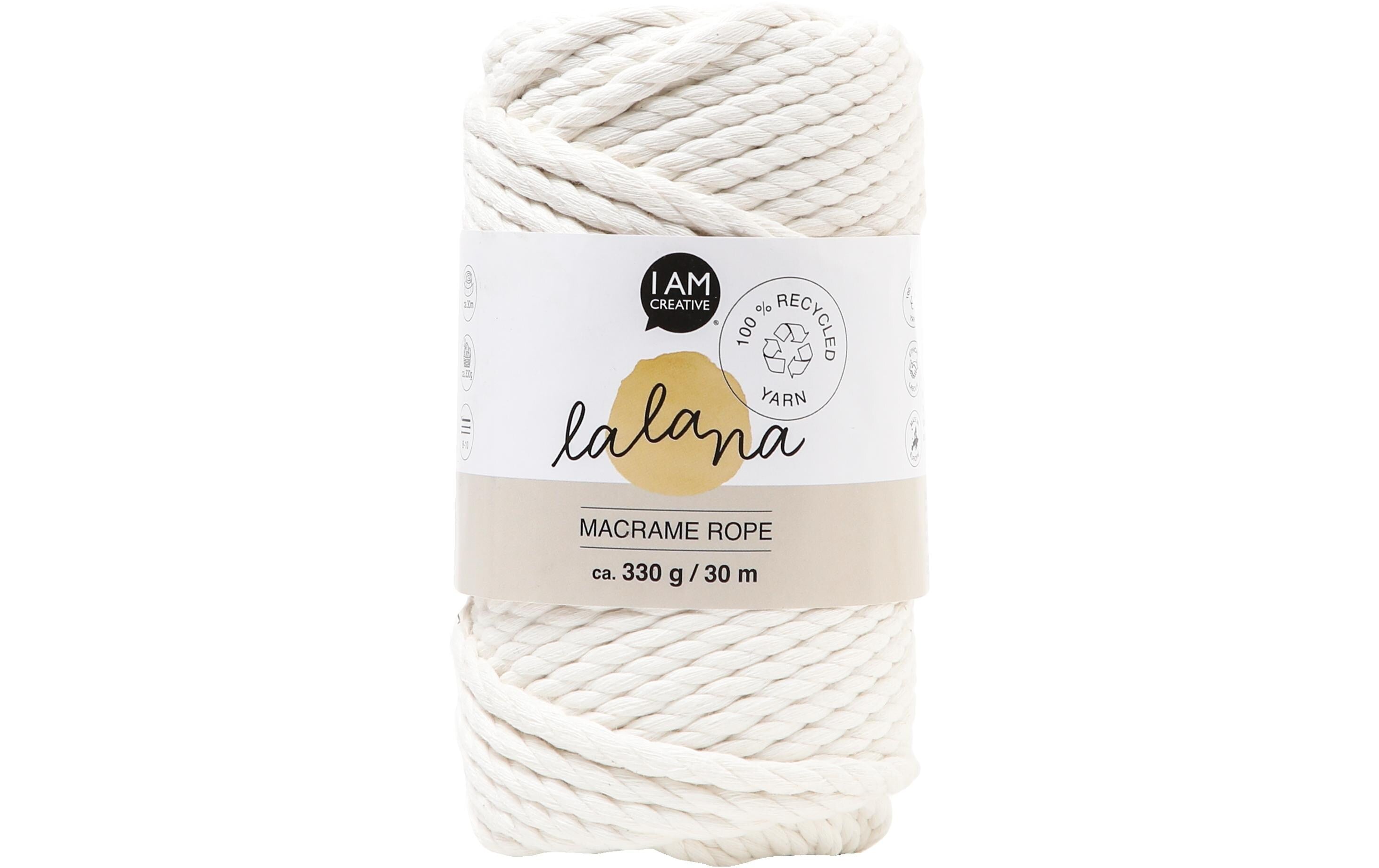 lalana Wolle Macrame rope cream 5 mm, 330 g, ca. 30 m