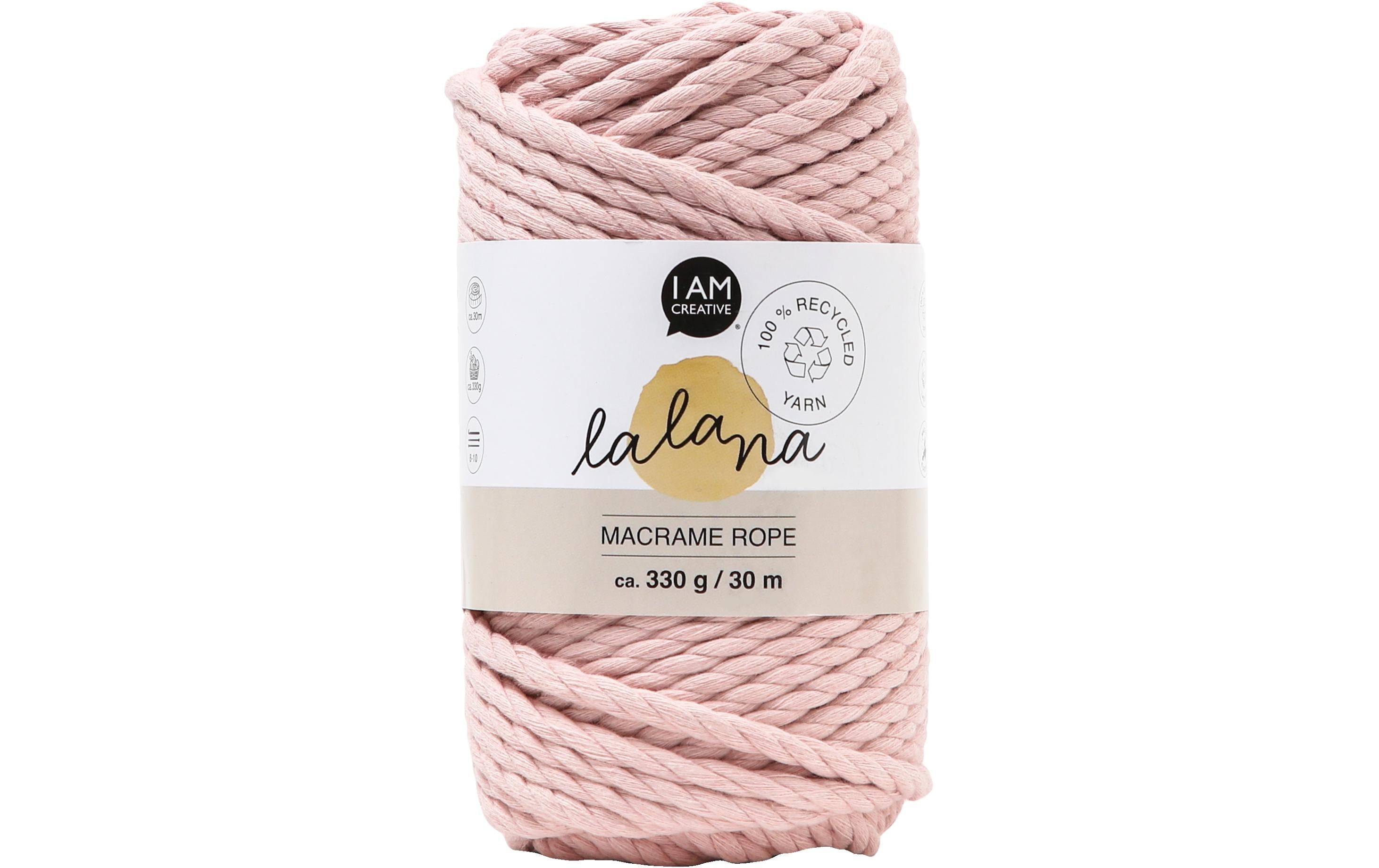 lalana Wolle Macrame rope powder 5 mm, 330 g, ca. 30 m