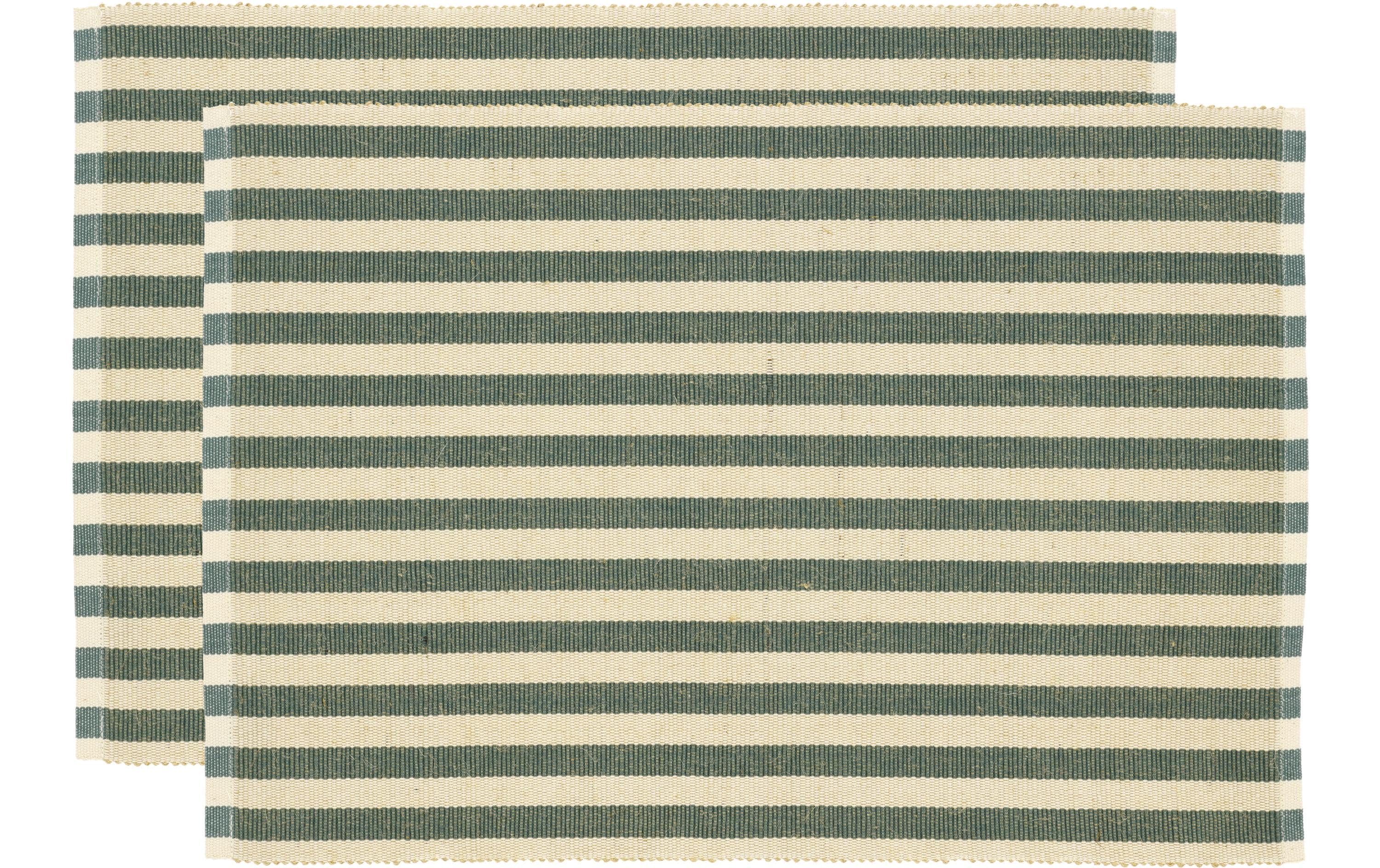 Södahl Tischset Statement Stripe Grün 2er Set, 33x48cm, je 50% Baumwolle/Jute