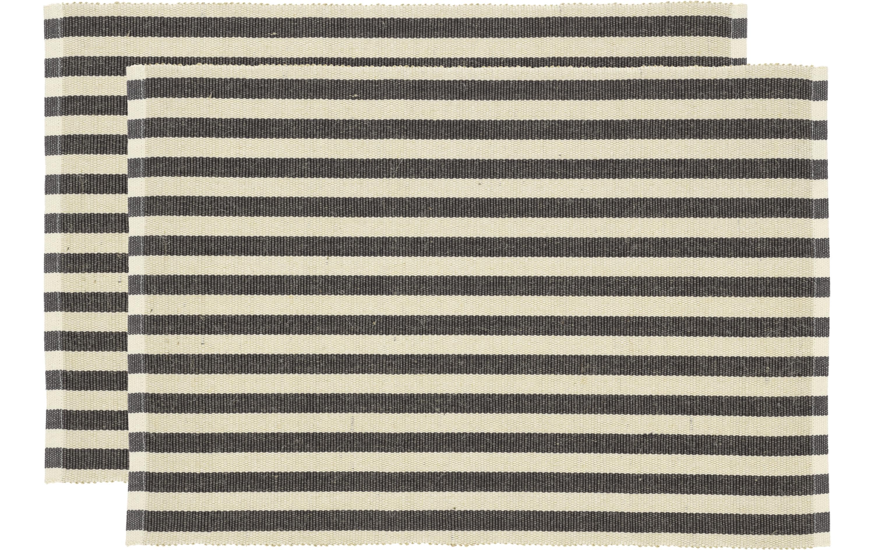 Södahl Tischset Statement Stripe Schwarz 2er Set, 33x48cm, je 50% Baumwolle/Jute