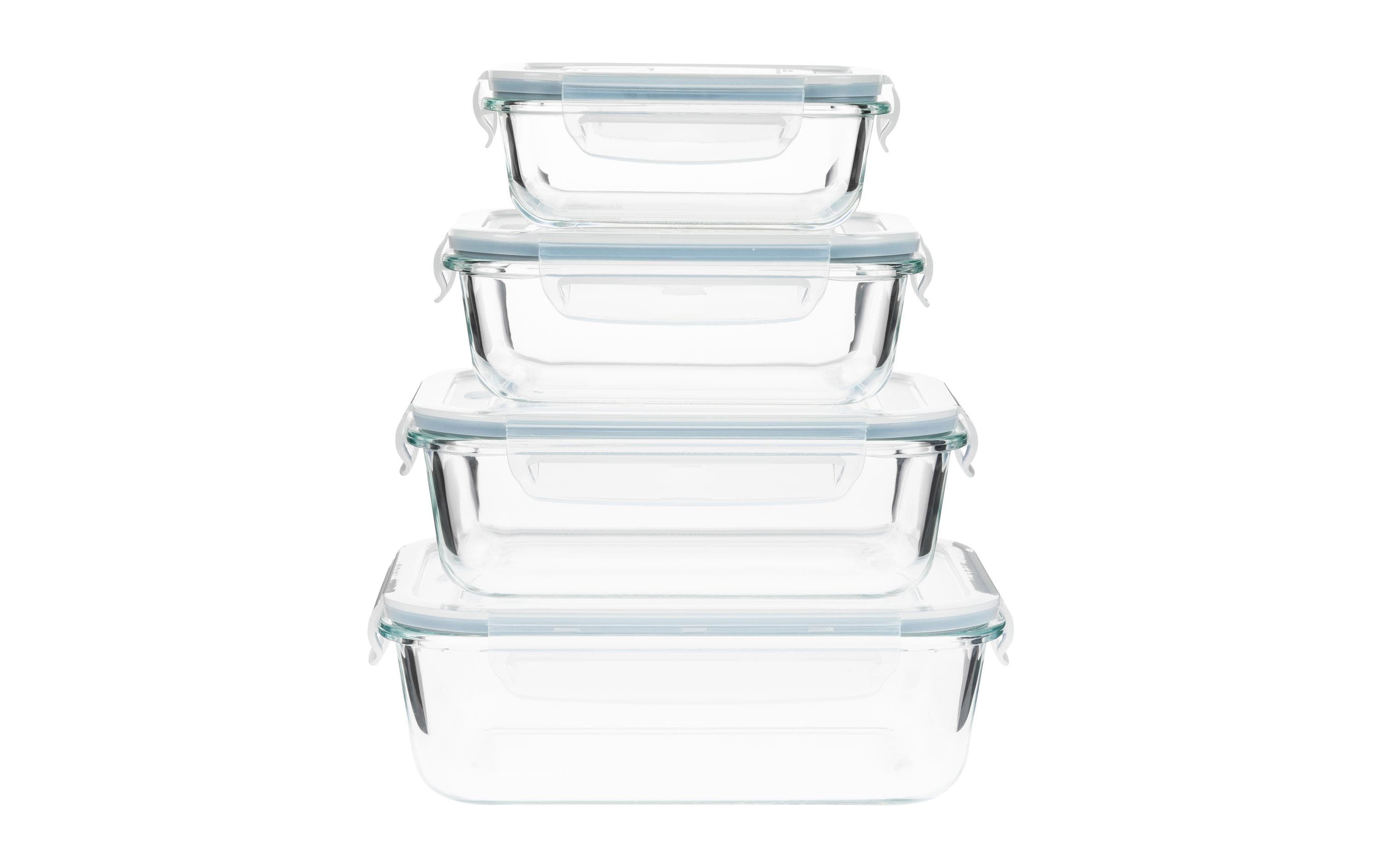 FURBER Vorratsdose Glas 4-Set Microwellen, Ofen und Geschirrspüler fest