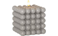 Star Trading LED Pillar Kerze Flamme Dot Indoor, Grau, 12.5 cm Höhe, Timer