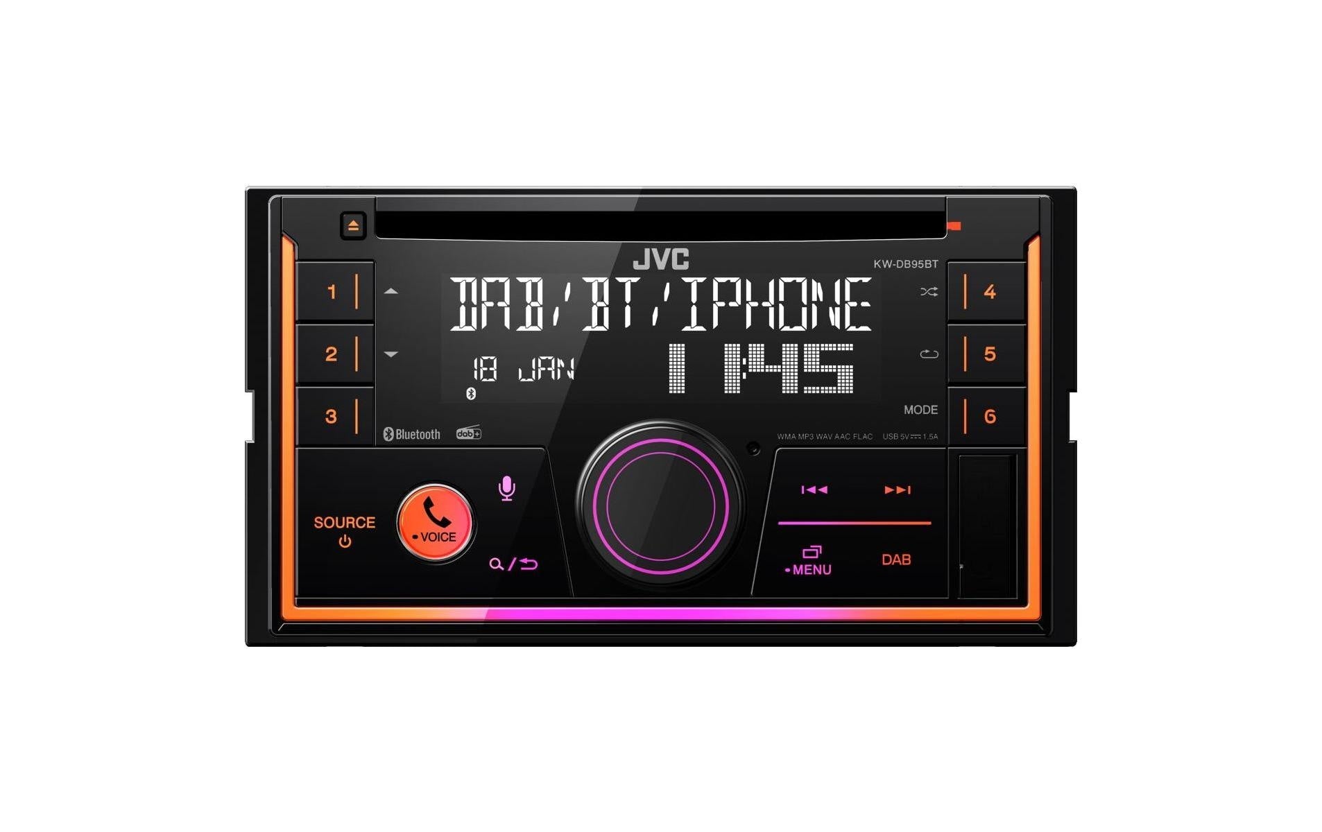 JVC KW-DB95BT 2-DIN CD Receiver, DAB+, Bluetooth