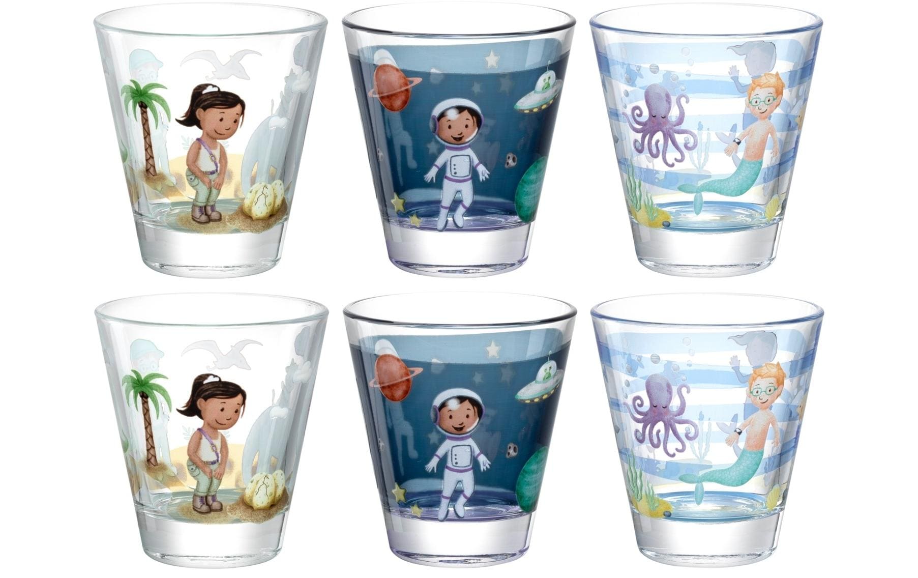 Leonardo Trinkglas Set Avventura 215ml ass. 6er Set, D 8cm, 215ml