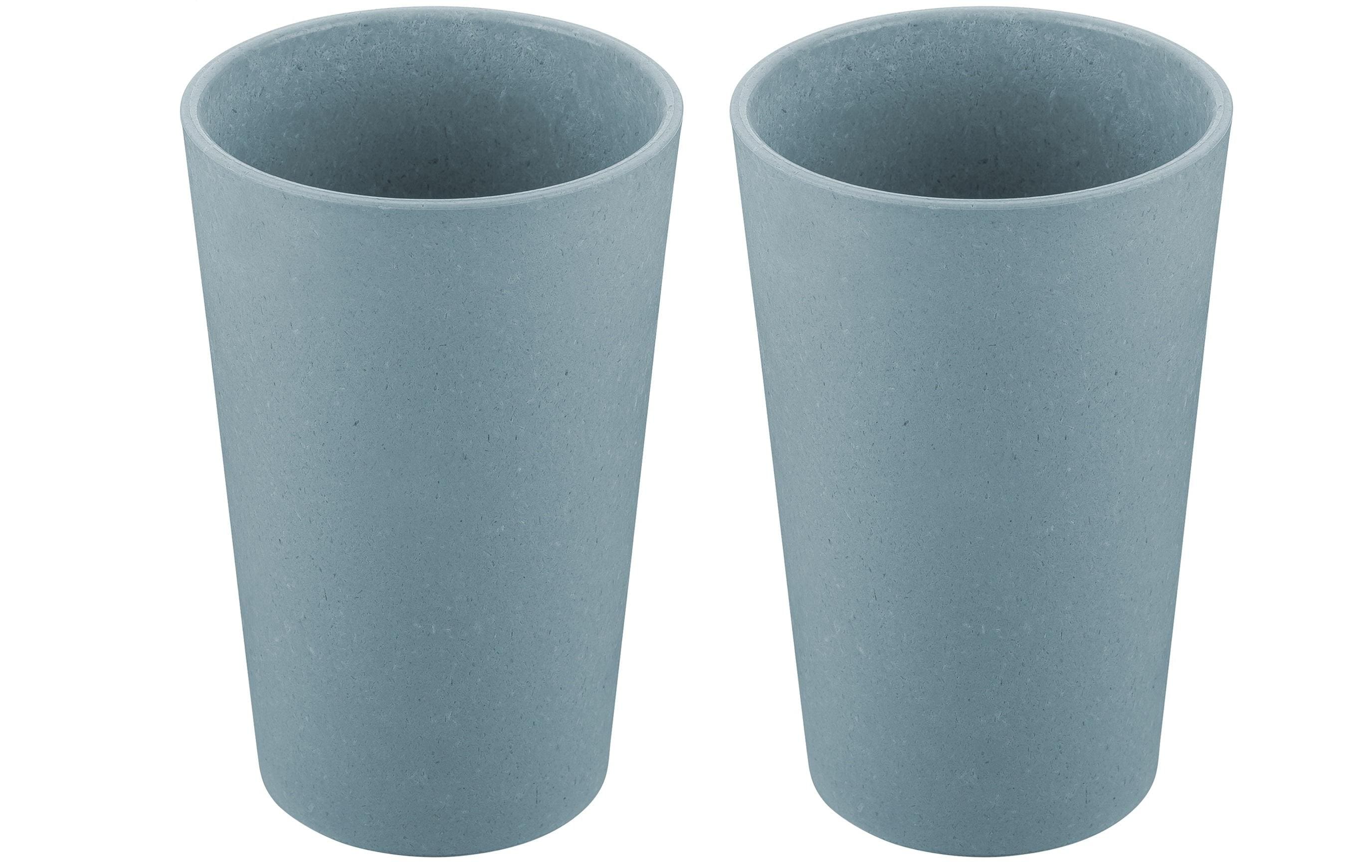 Koziol Becher Connect L 2er Set 350ml,7.5x7.5x11.7cm, blau, bio-circular