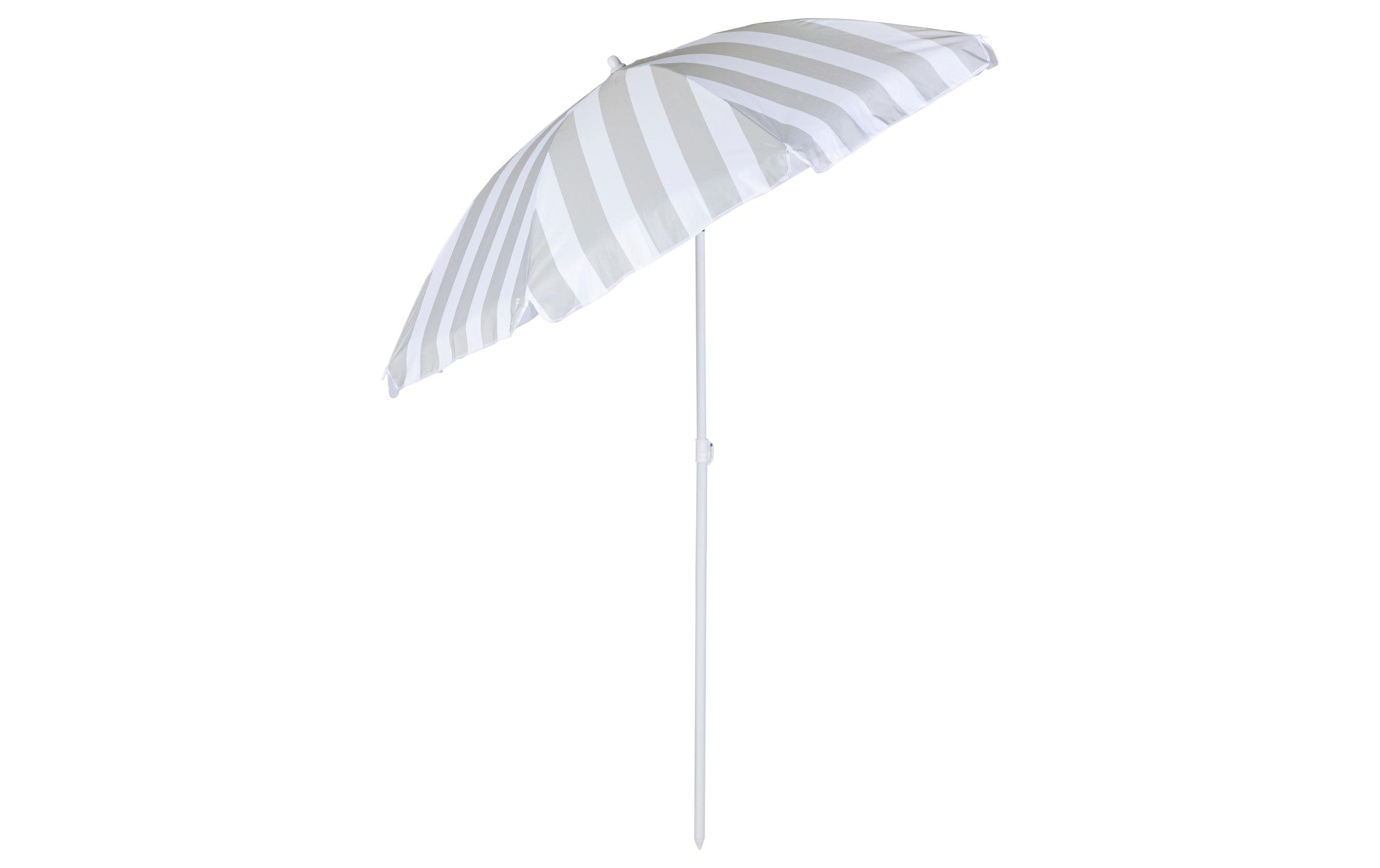 KOOR Sonnenschirm Stripes grau 180cm, tilt zinc, Polyester