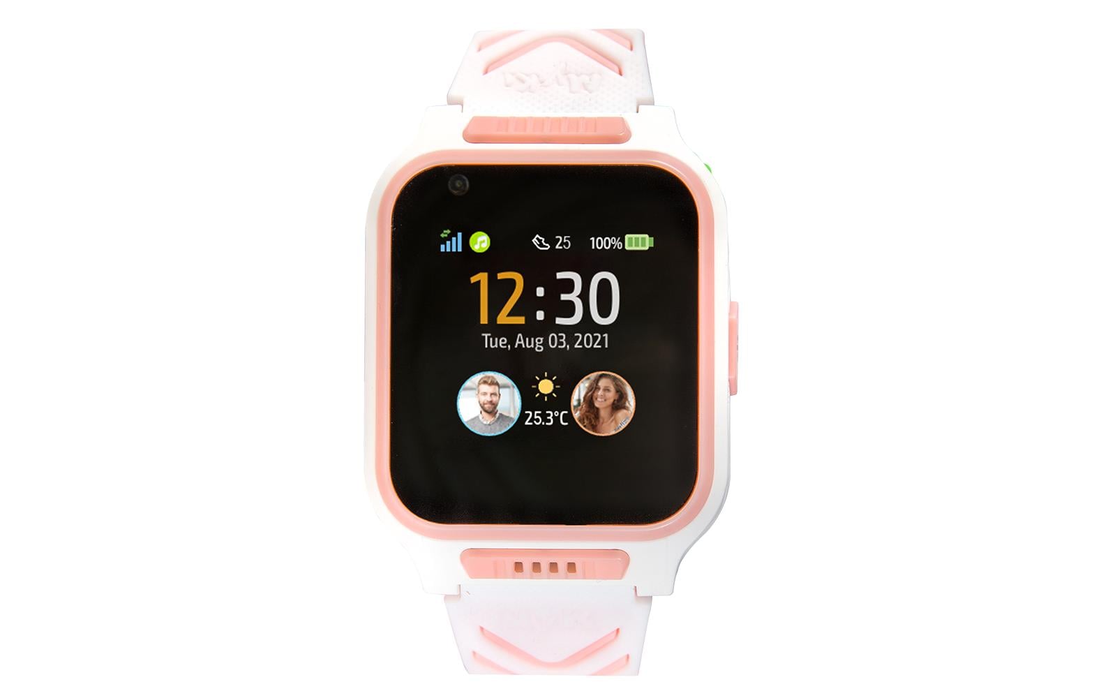 MyKi 4 Smartwatch White Pink, 4G und GPS SOS Button, Sprache, Video, Safe Zones