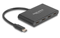 Delock USB 3.2 Gen 1 USB Type-C Hub 3x USB Type-C Buchse, 1x USB PD, 100 Watt