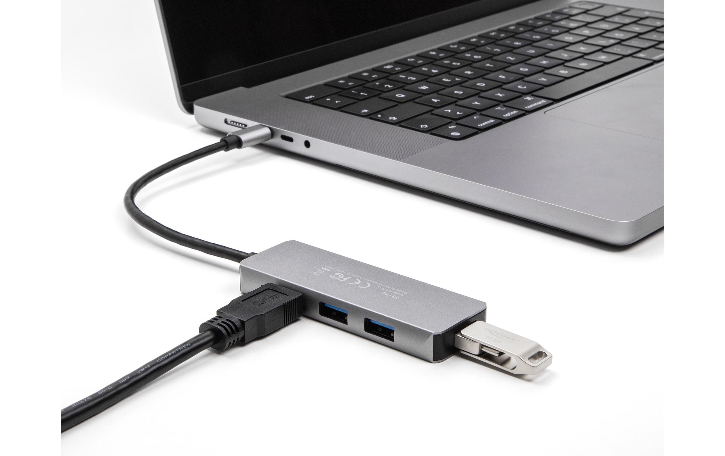 Delock USB 3.2 Gen 1 Type-C Hub 4x USB Typ-A Buchsen seitlich