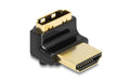 Delock HDMI Adapter Stecker zu Buchse 90 grad oben gewinkelt, 8K 60Hz, Metall