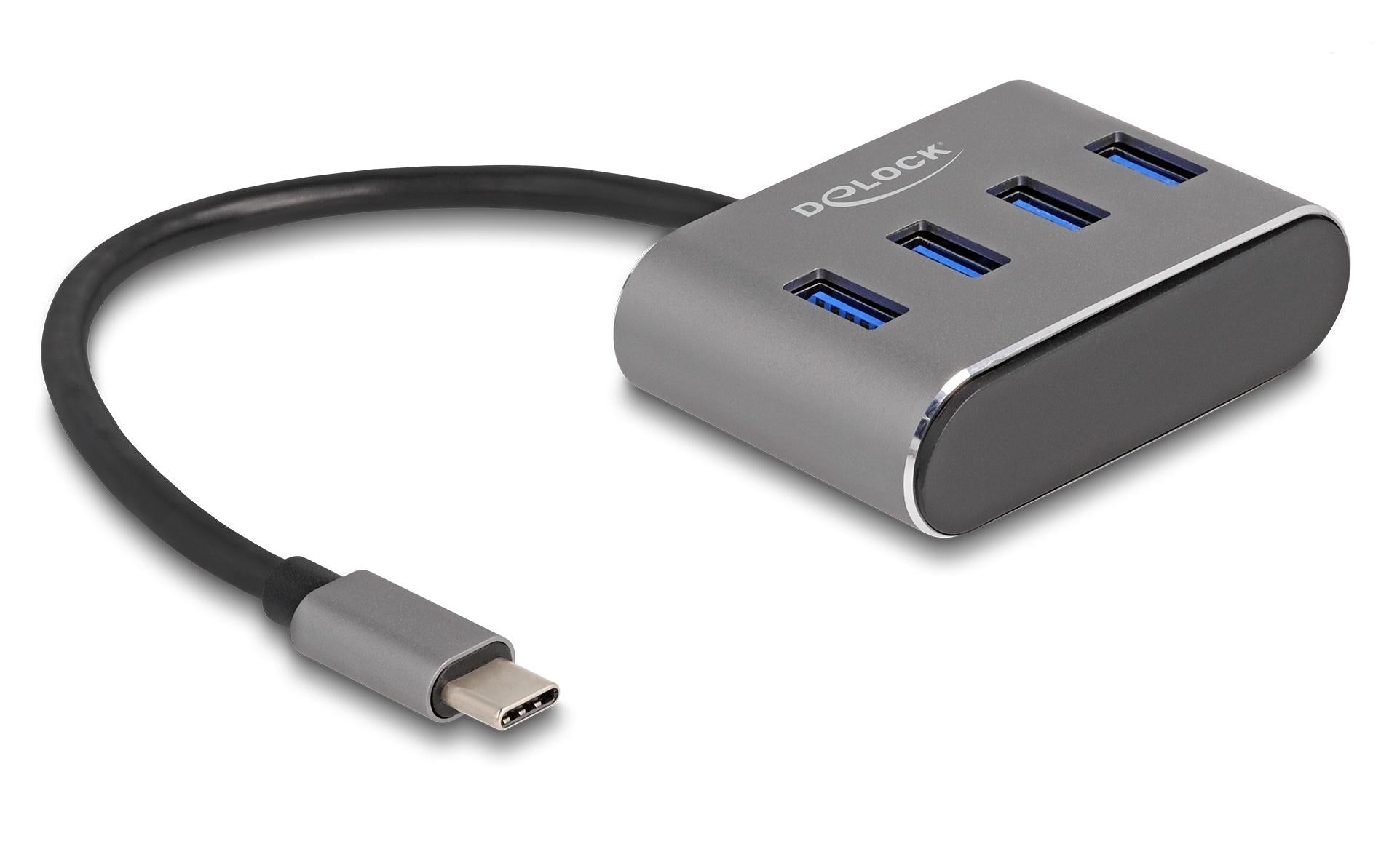 Delock USB 3.2 Gen 1 Type-C Hub 4x USB Typ-A Buchsen oben