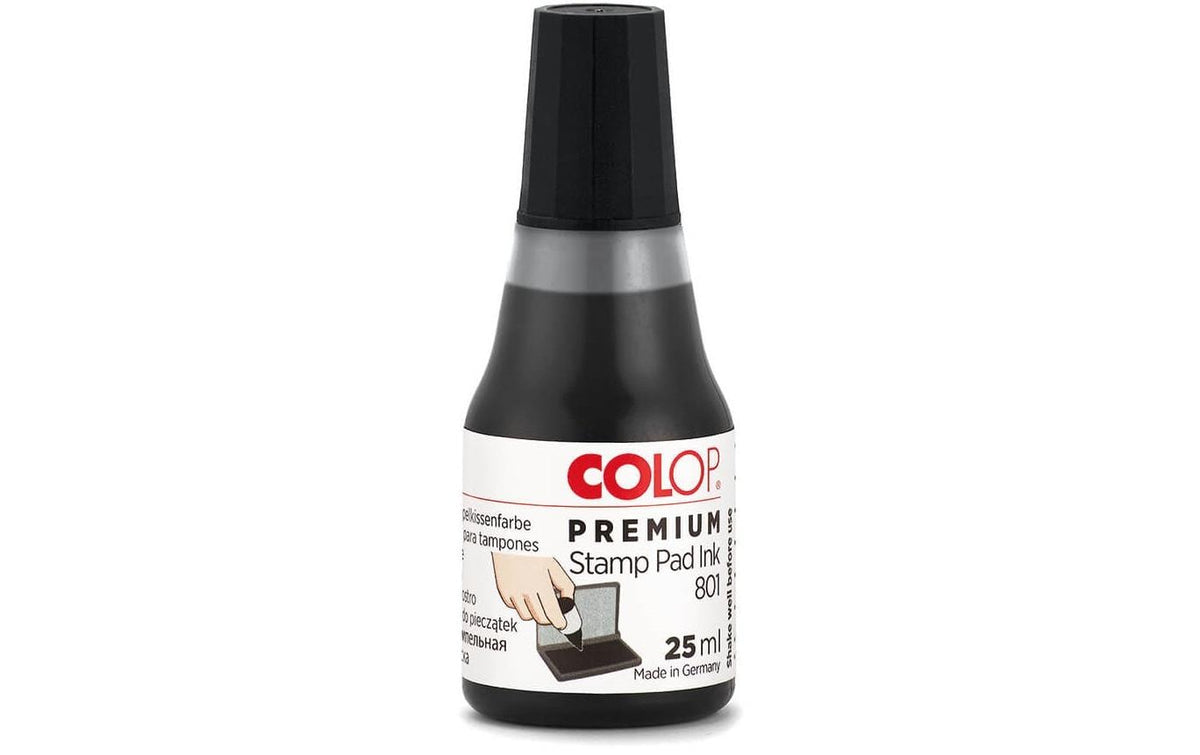 COLOP Stempelfarbe 801 für Handstempelkissen, 28 ml, schwarz
