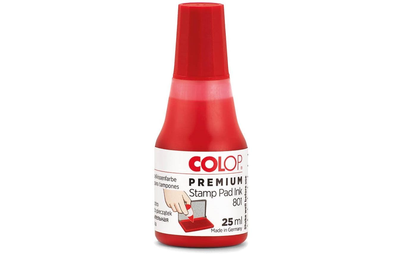 COLOP Stempelfarbe 801 für Handstempelkissen, 28 ml, rot