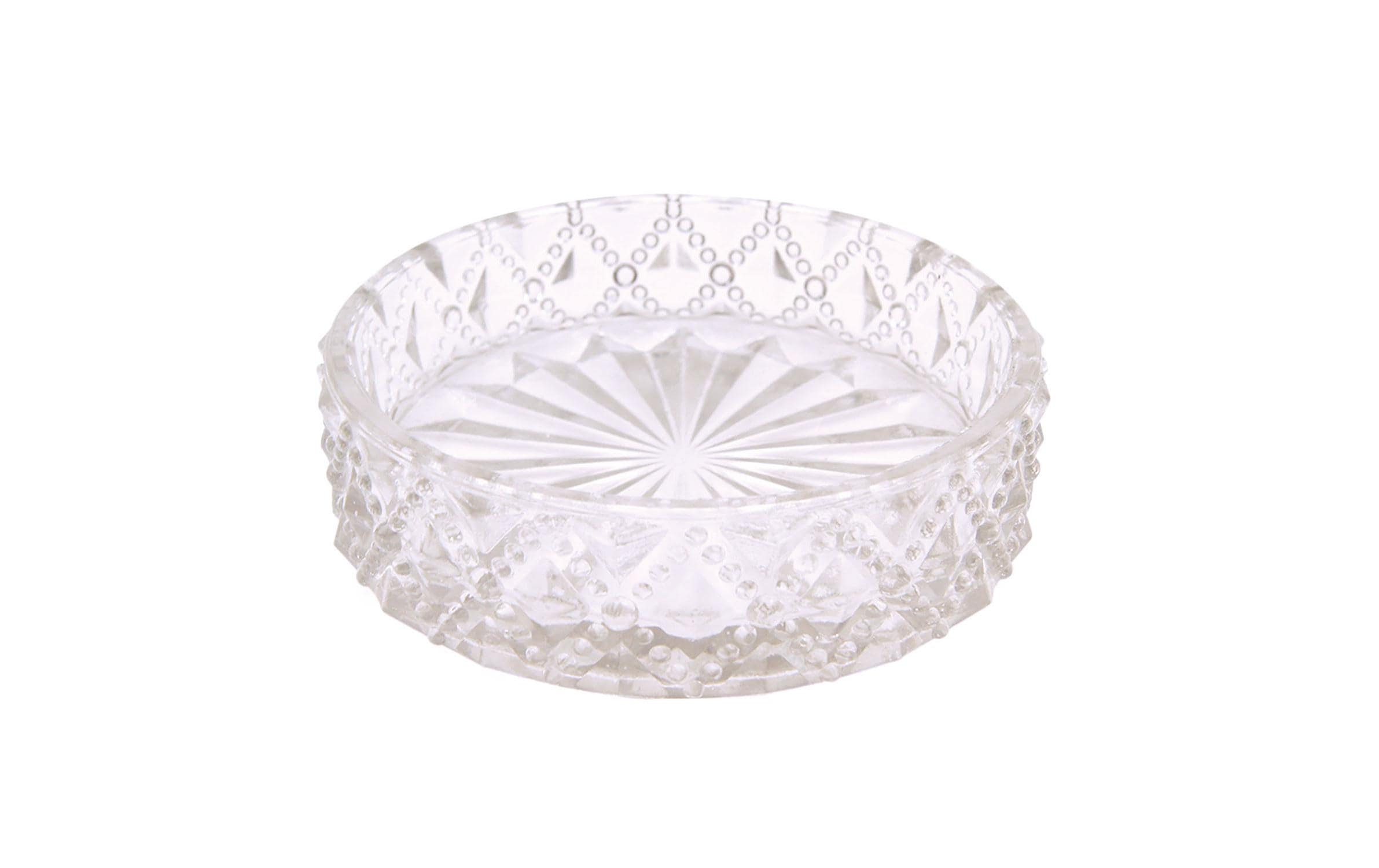 Pajoma Kerzenteller, antik Glas, D:10cm