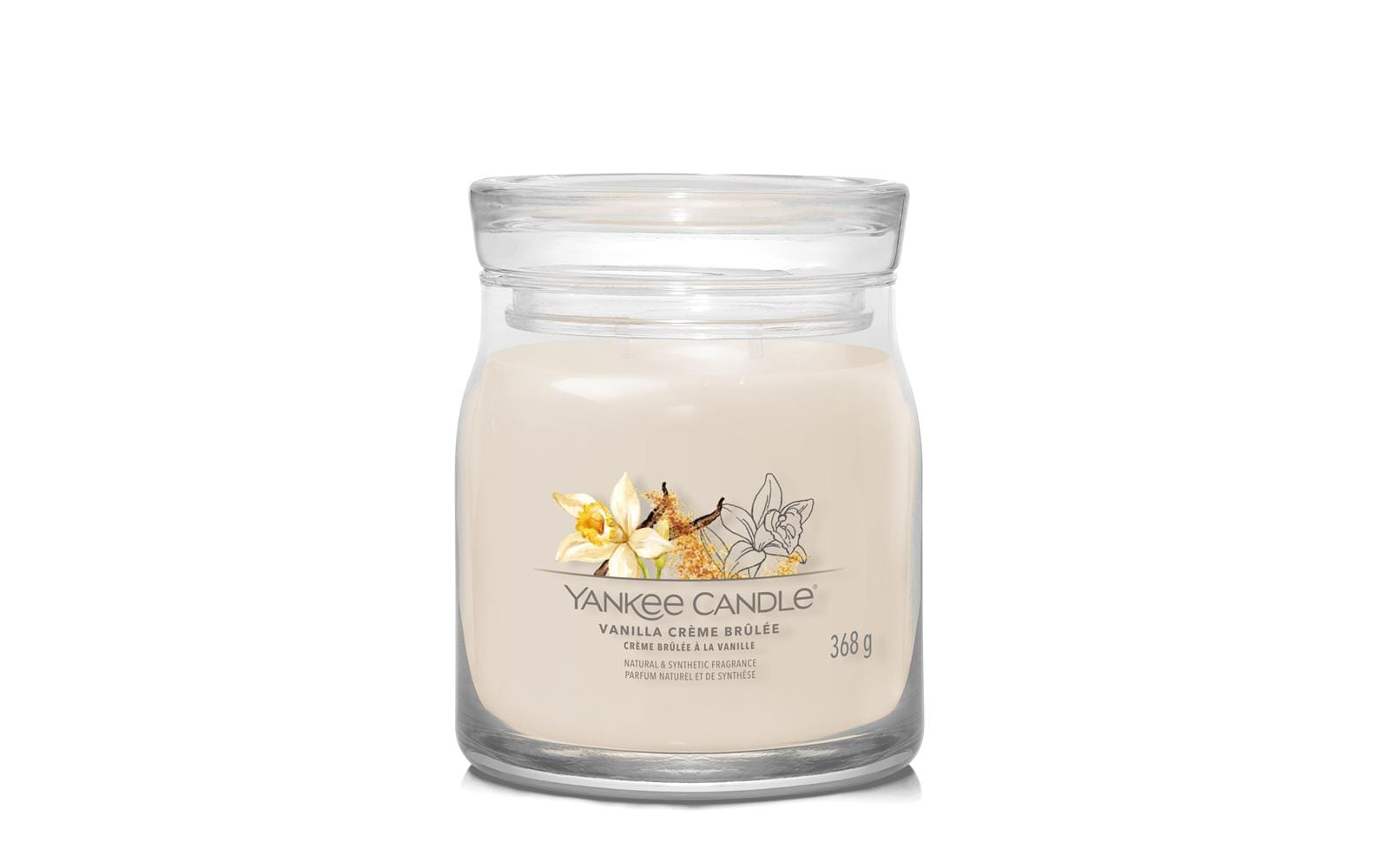 Yankee Candle Vanilla Crème Brûlée Medium Jar, Brenndauer ca. 65-75 Std.