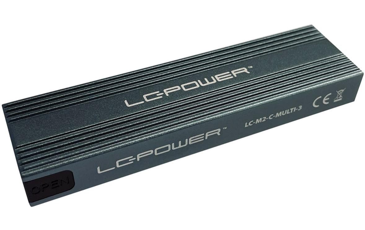 LC-Power ext. M.2 Gehäuse LC-M2-C-MULTI-3 anthrazit, USB Type-C, für M.2 SSD, NVME/S3