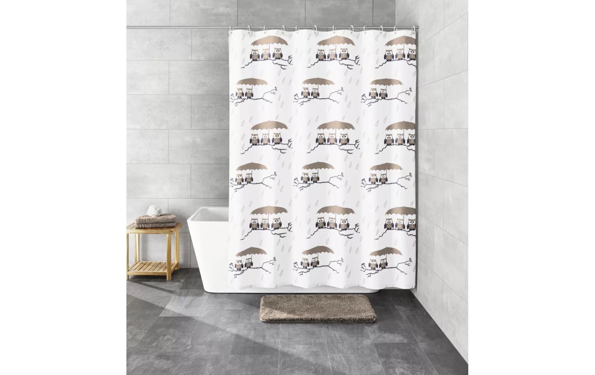 Kleine Wolke Duschvorhang Eulen Länge 200cm, Breite 180cm, Polyester