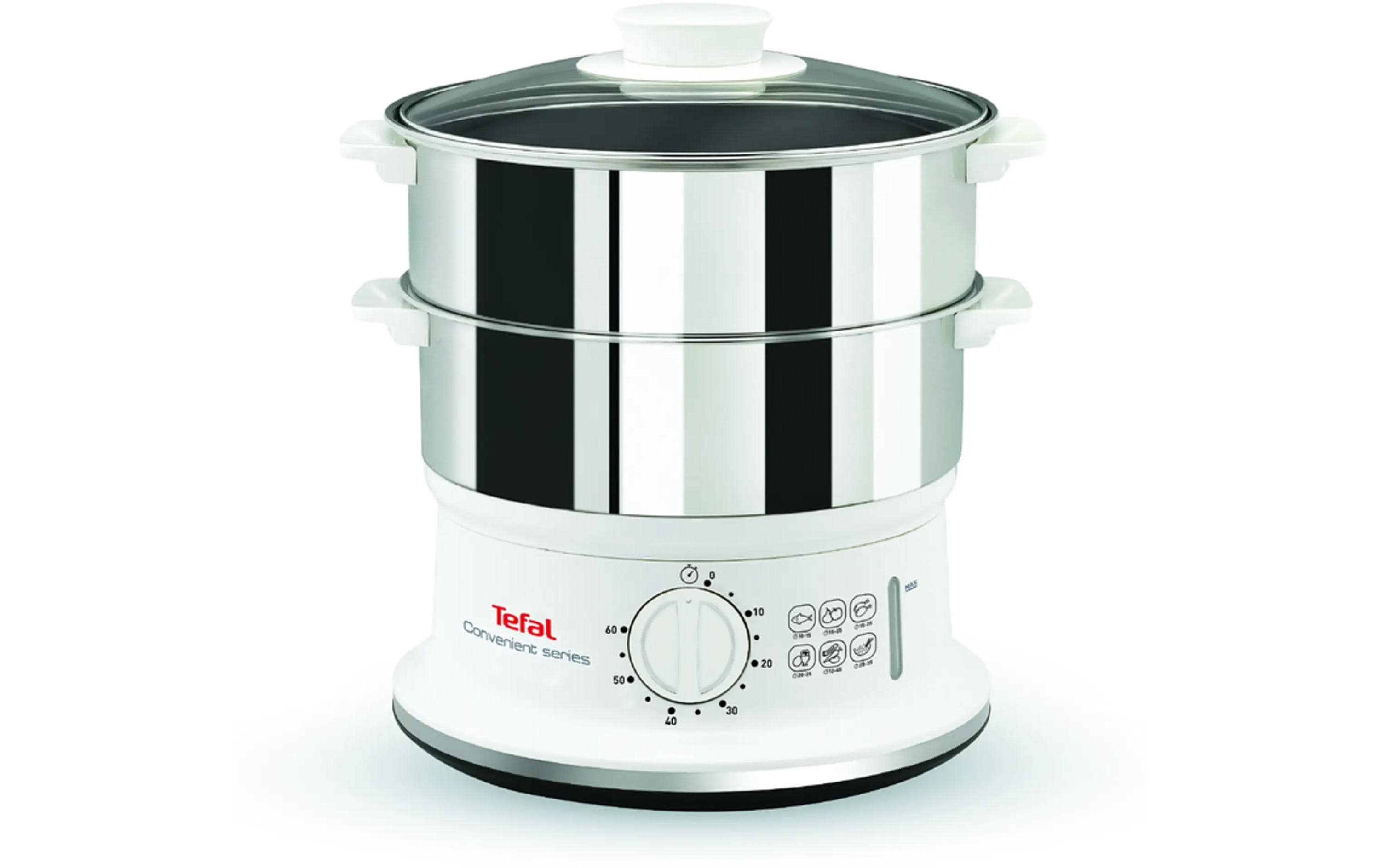 Tefal Edelstahl Dampfgarer 900W. 6 Liter, Timer, Wasserstandanzeige