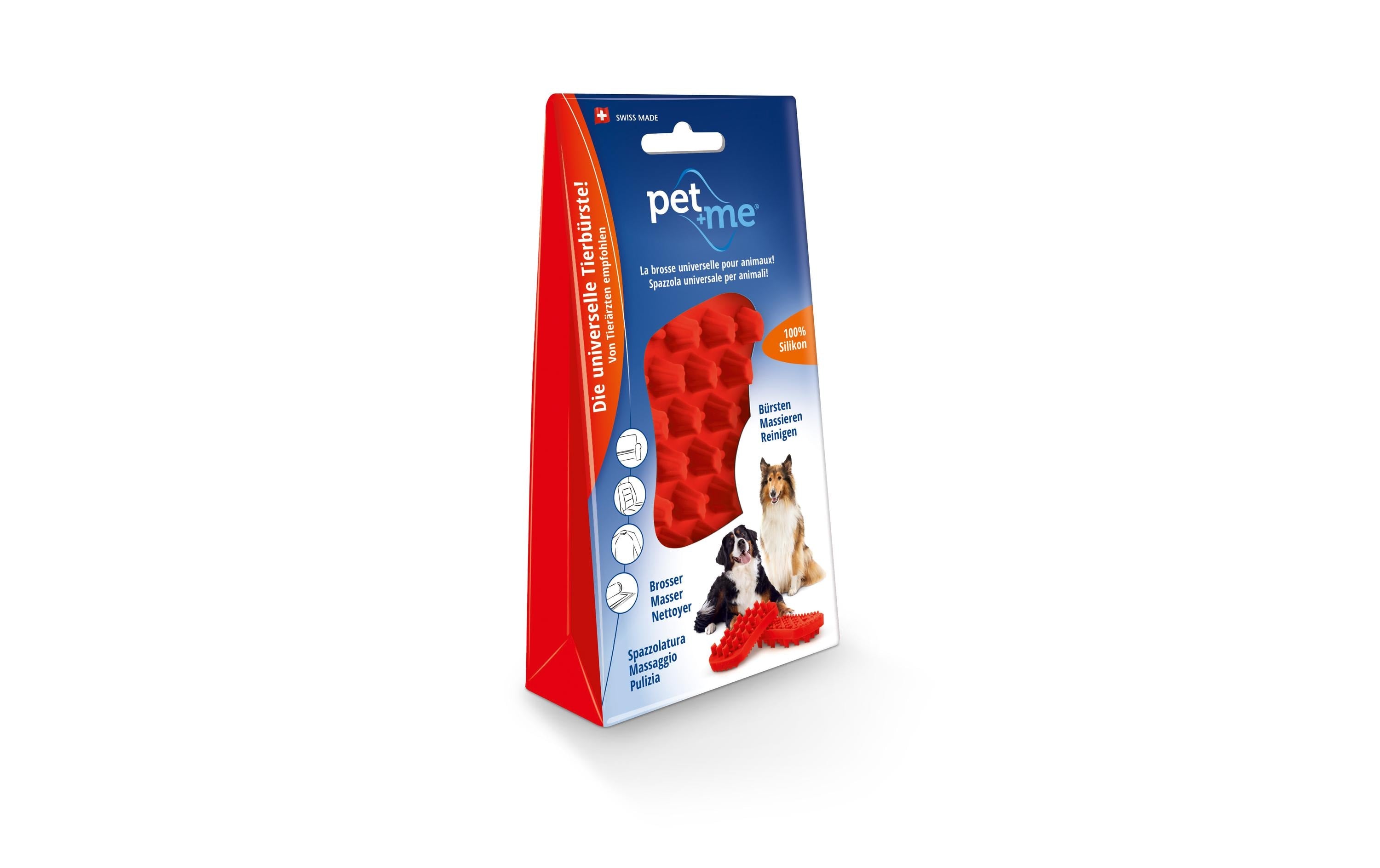 PET + ME Pflegebürste rot 3.7 x 2.15 x 5.57 cm