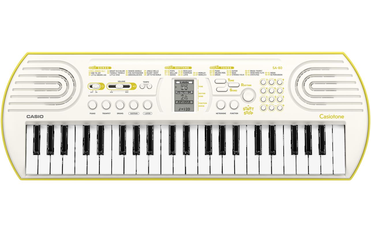 CASIO SA-80 Mini Keyboard, 44 Keys, White