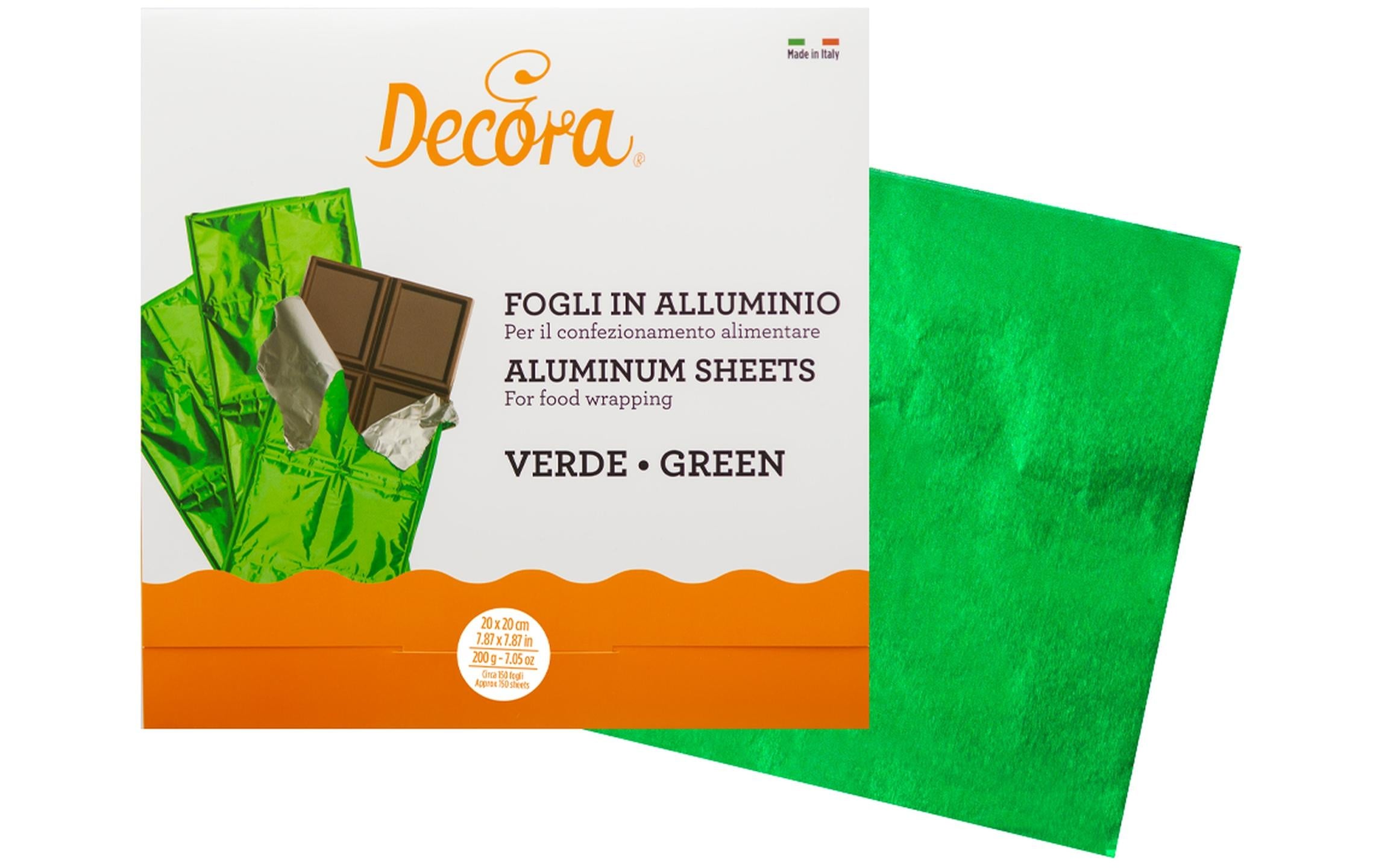 Decora Alufolie grün Grösse: 20 x 20 cm – 200 g