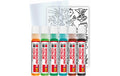 Marabu Window Color Dinosaurier 6 x 25ml, 1 Malvorlage, Malfolie