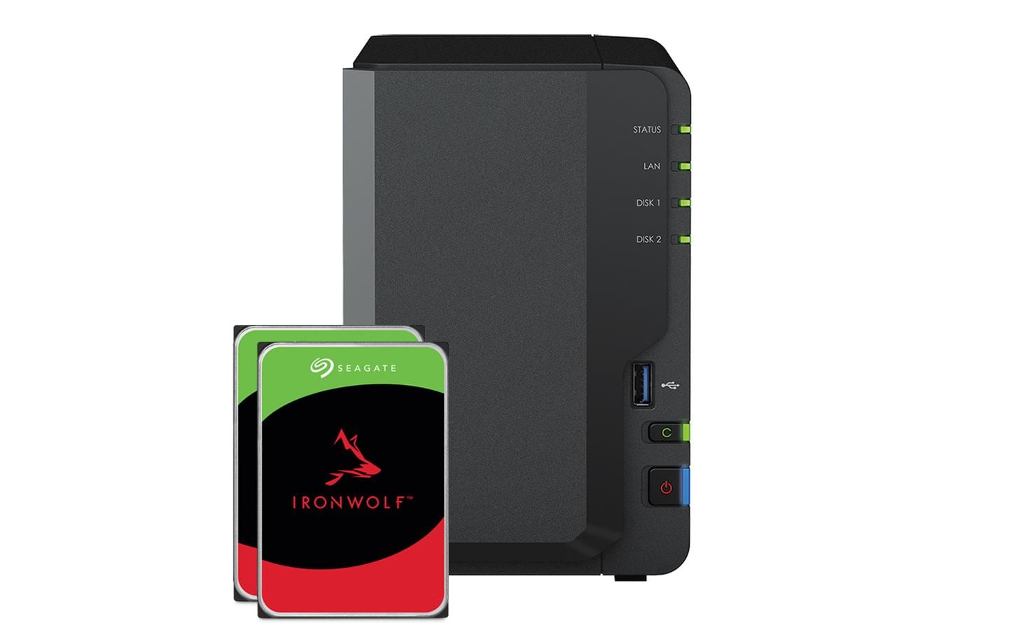 Synology DS223, 2-bay NAS inkl. 2x 8TB HDD Seagate Ironwolf