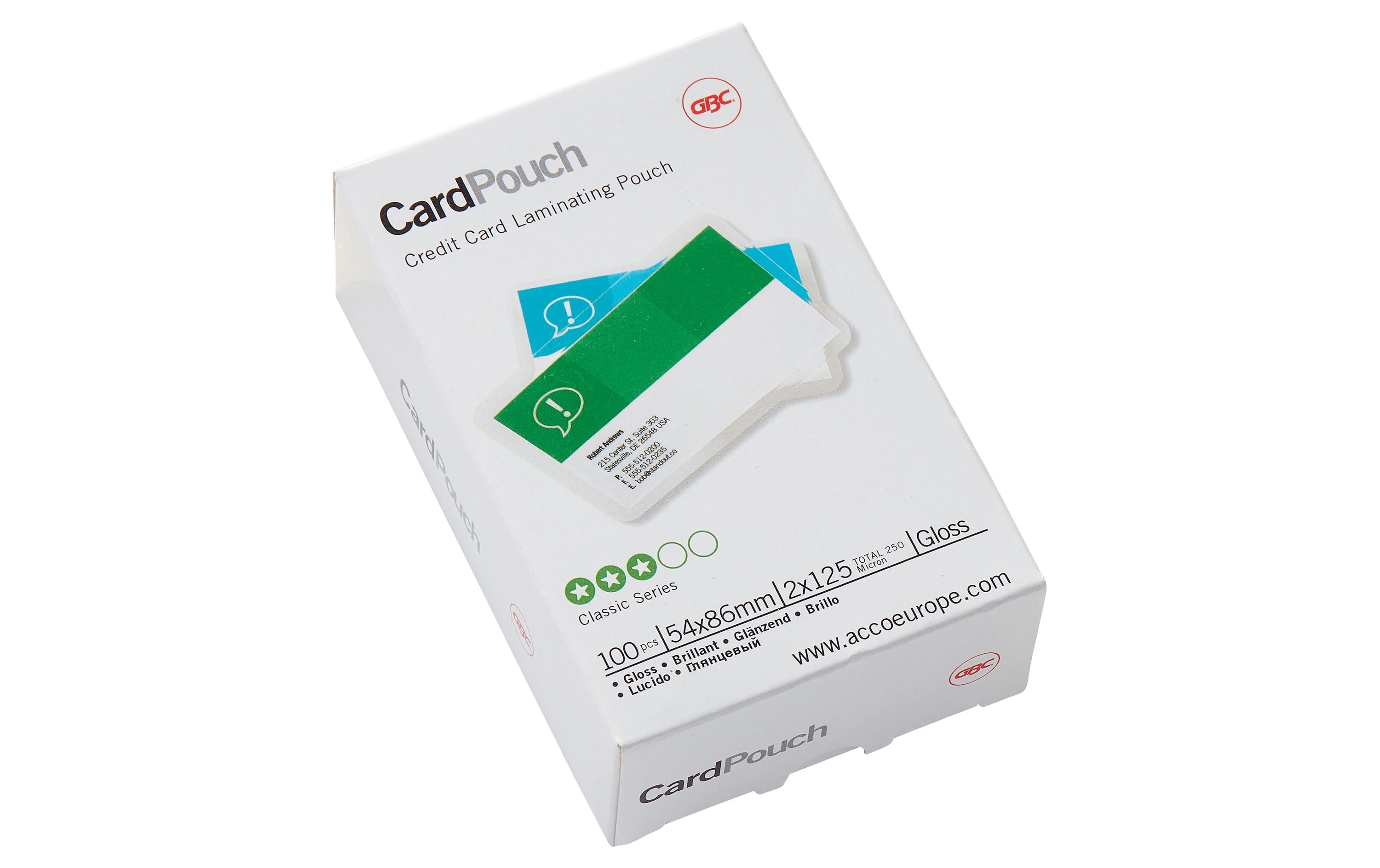 GBC Laminierfolie 125 Micron Kreditkarten 54x86 mm, 100 Stk.