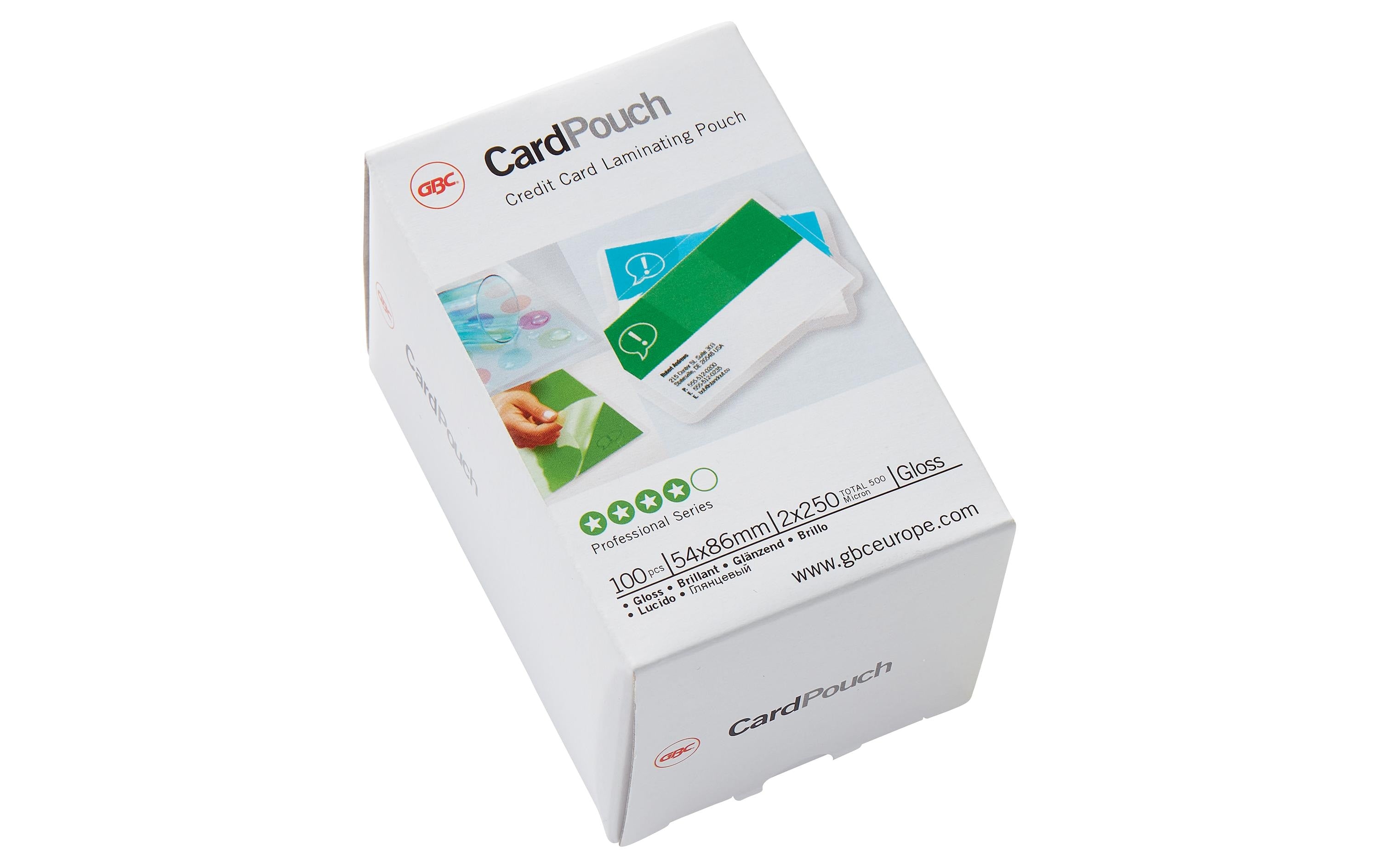 GBC Card Laminiertaschen Kleinformat glänzend, 54 x 86 mm 250 Mikron