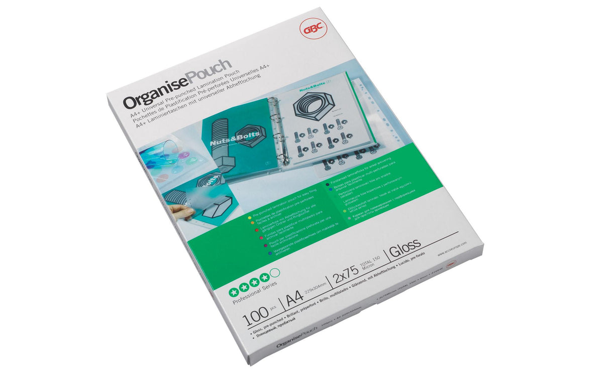 GBC Laminierfolie 125 Micron (228x303), Organise Pouch, 100Stk.