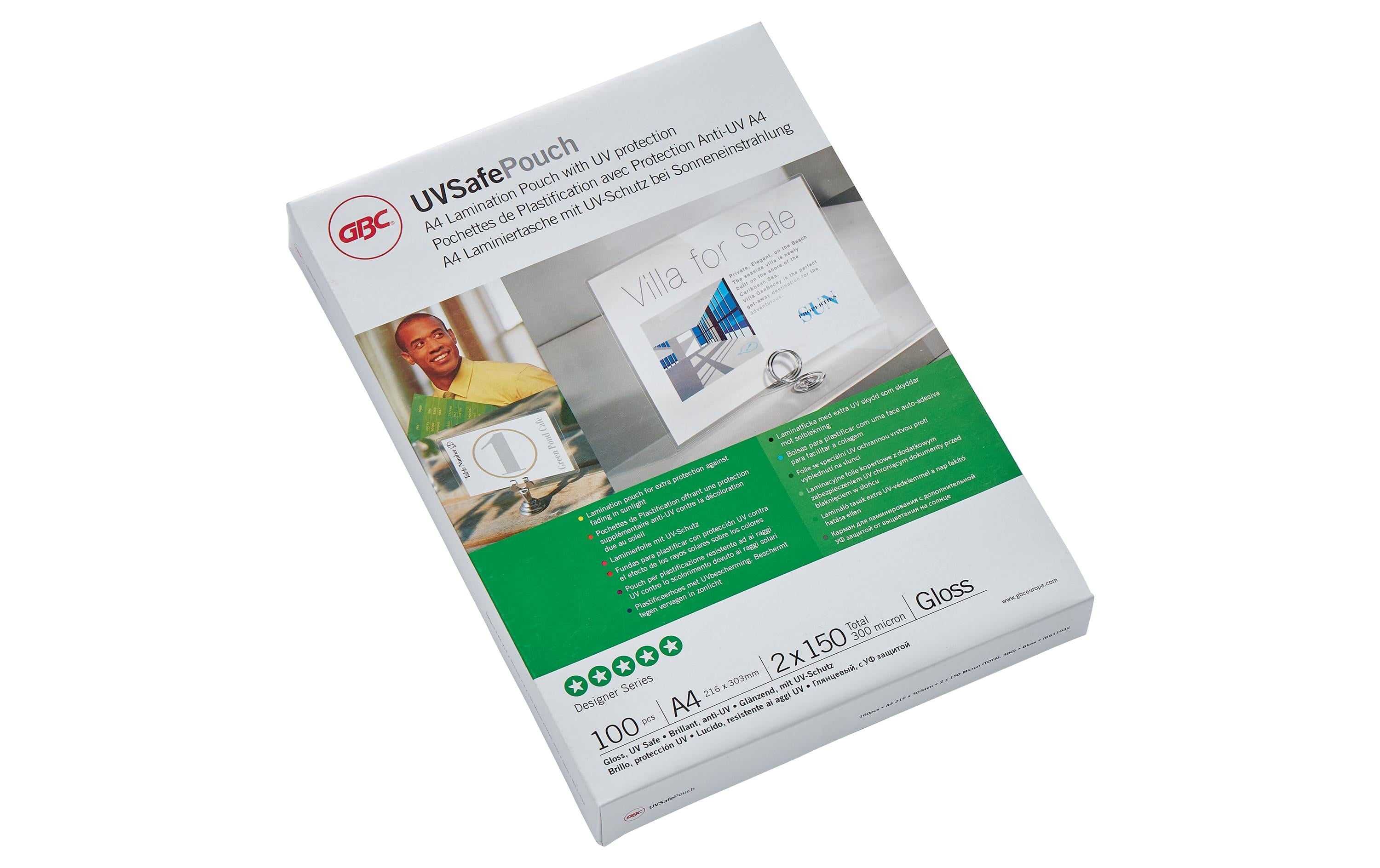 GBC UVSafe Laminiertaschen, A4 glänzend, 150 Mikron