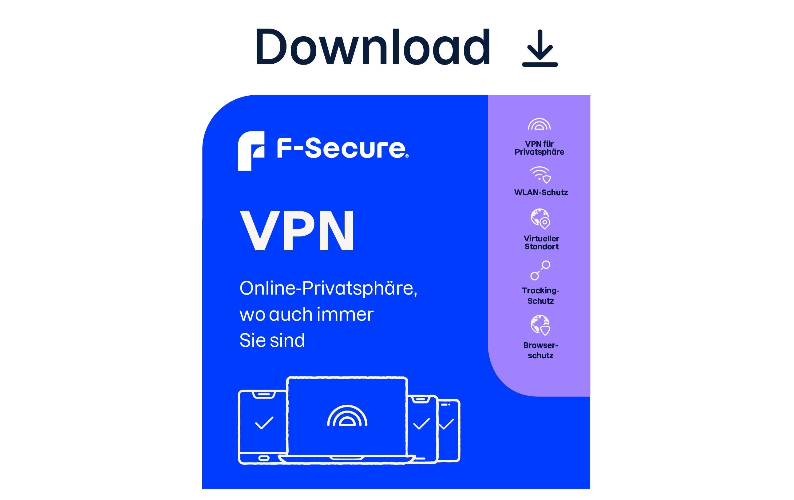 F-Secure Secure VPN ESD, Vollversion, 5 Geräte, 1 Jahr, ML