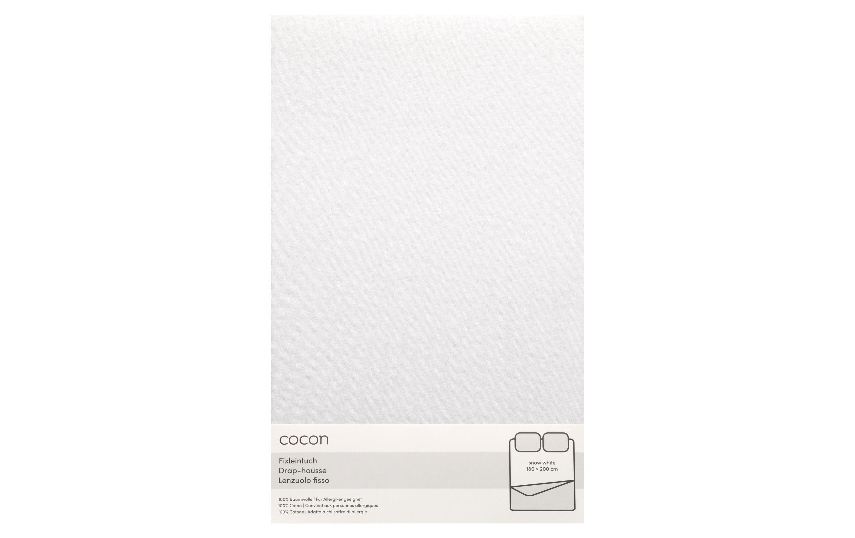 COCON Fixleintuch Weiss 180/200x200