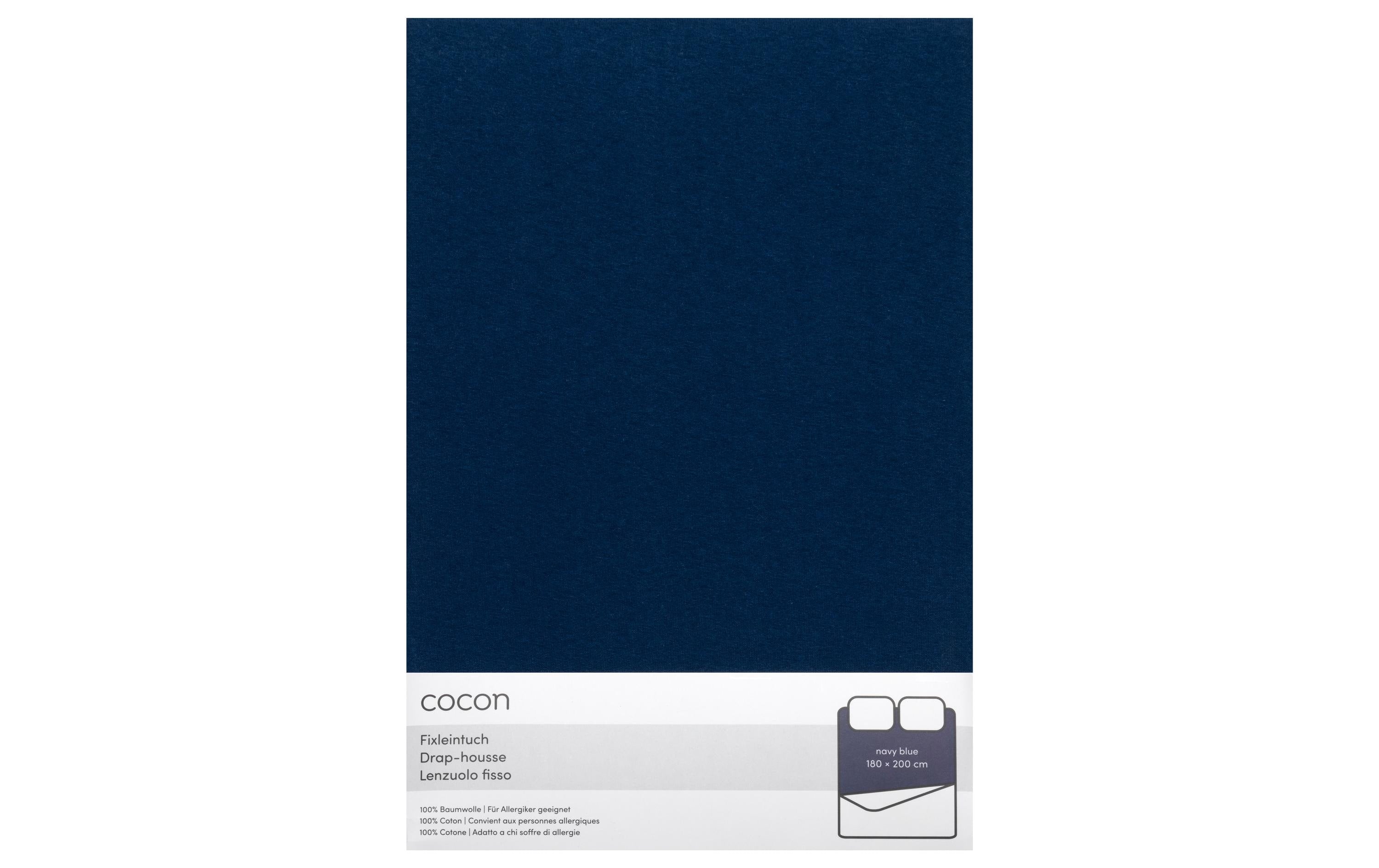 COCON Fixleintuch Dunkelblau 180/200x200