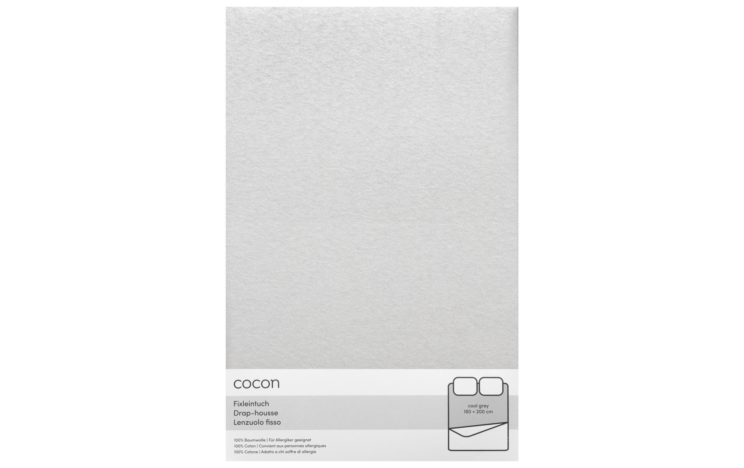 COCON Fixleintuch Hellgrau 180/200x200
