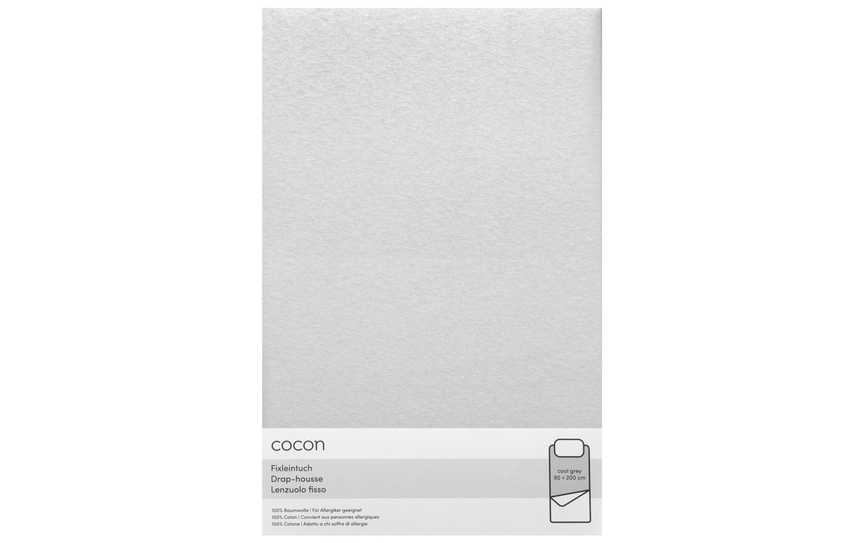 COCON Fixleintuch Hellgrau 90/100x200 cm