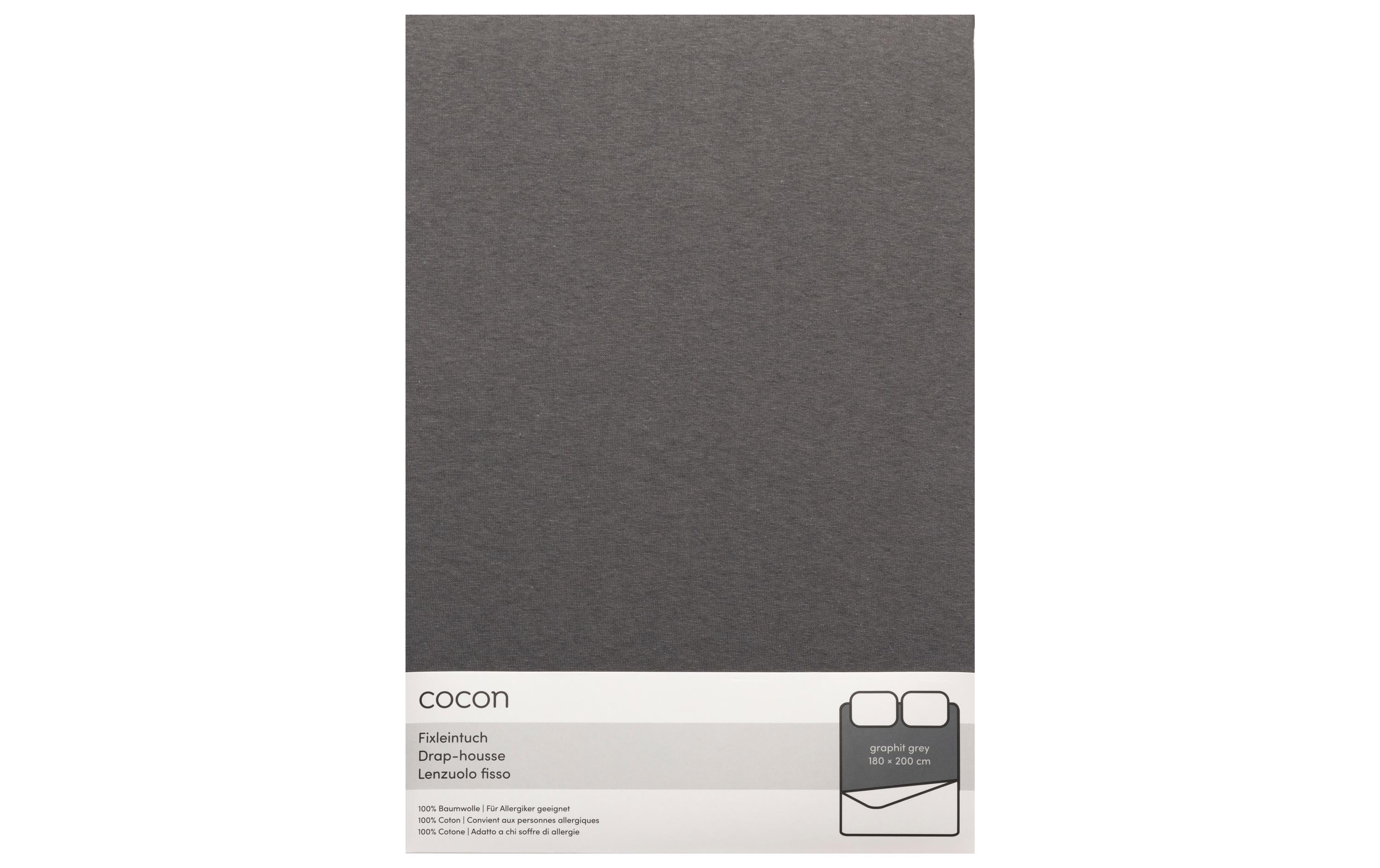 COCON Fixleintuch Grau 180/200x200