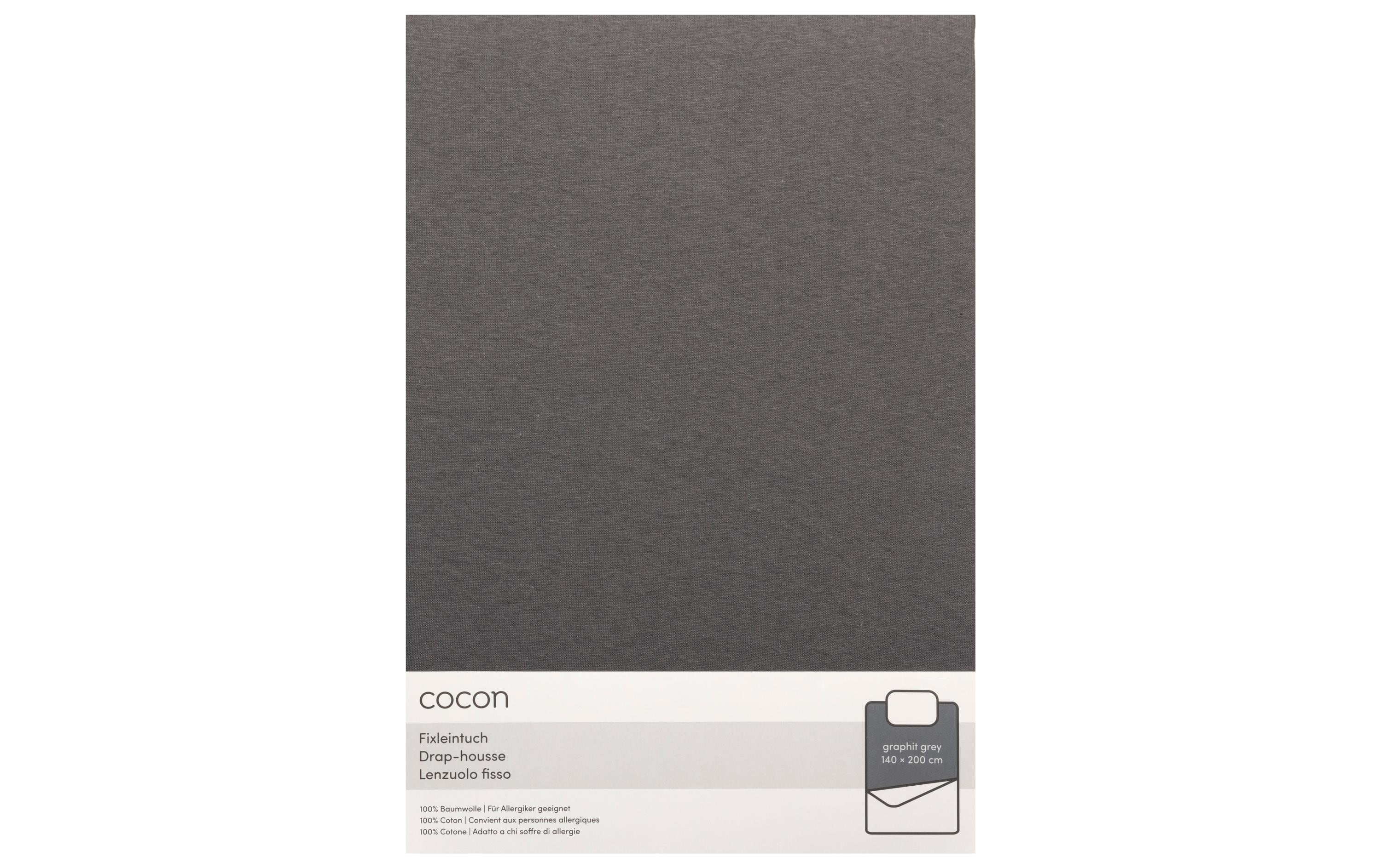 COCON Fixleintuch Grau 140/160x200 cm