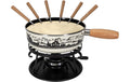 Nouvel Käsefondue - Set, Emaille Maiensäss 9-teilig,  Stahl emailliert, Ø 22cm