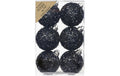 Inge Weihnnachtskugeln Shellac Black 6 Stück, Kunststoff, D: 6 cm