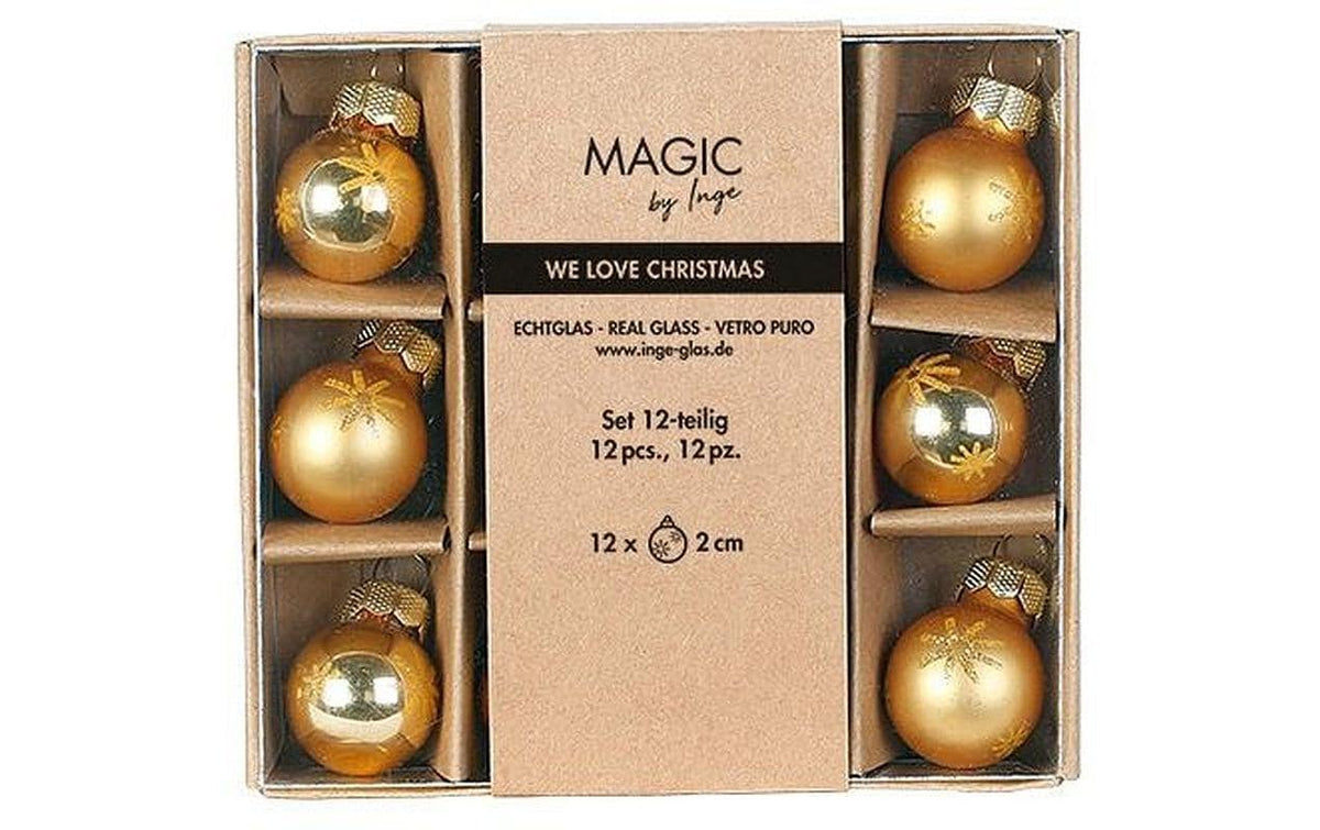 Inge Weihnachtskugeln Inkagold Glas, D: 2 cm, assortiert