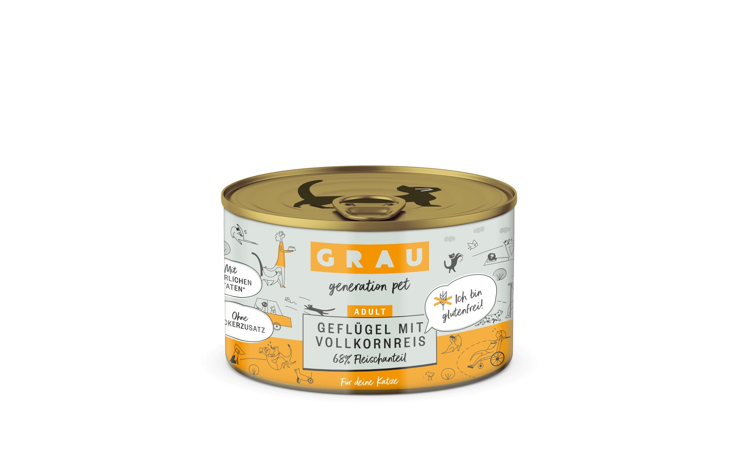 Grau Cat Geflügel + Vollkornreis 200g